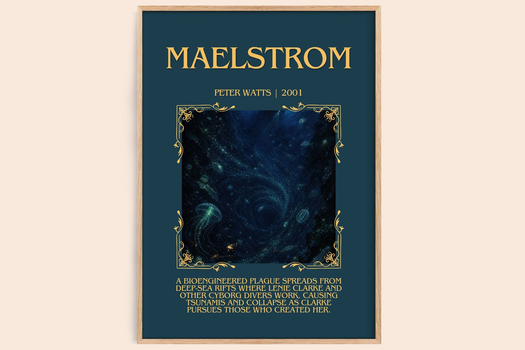 Maelstrom Minimalist Book Poster by Peter Watts