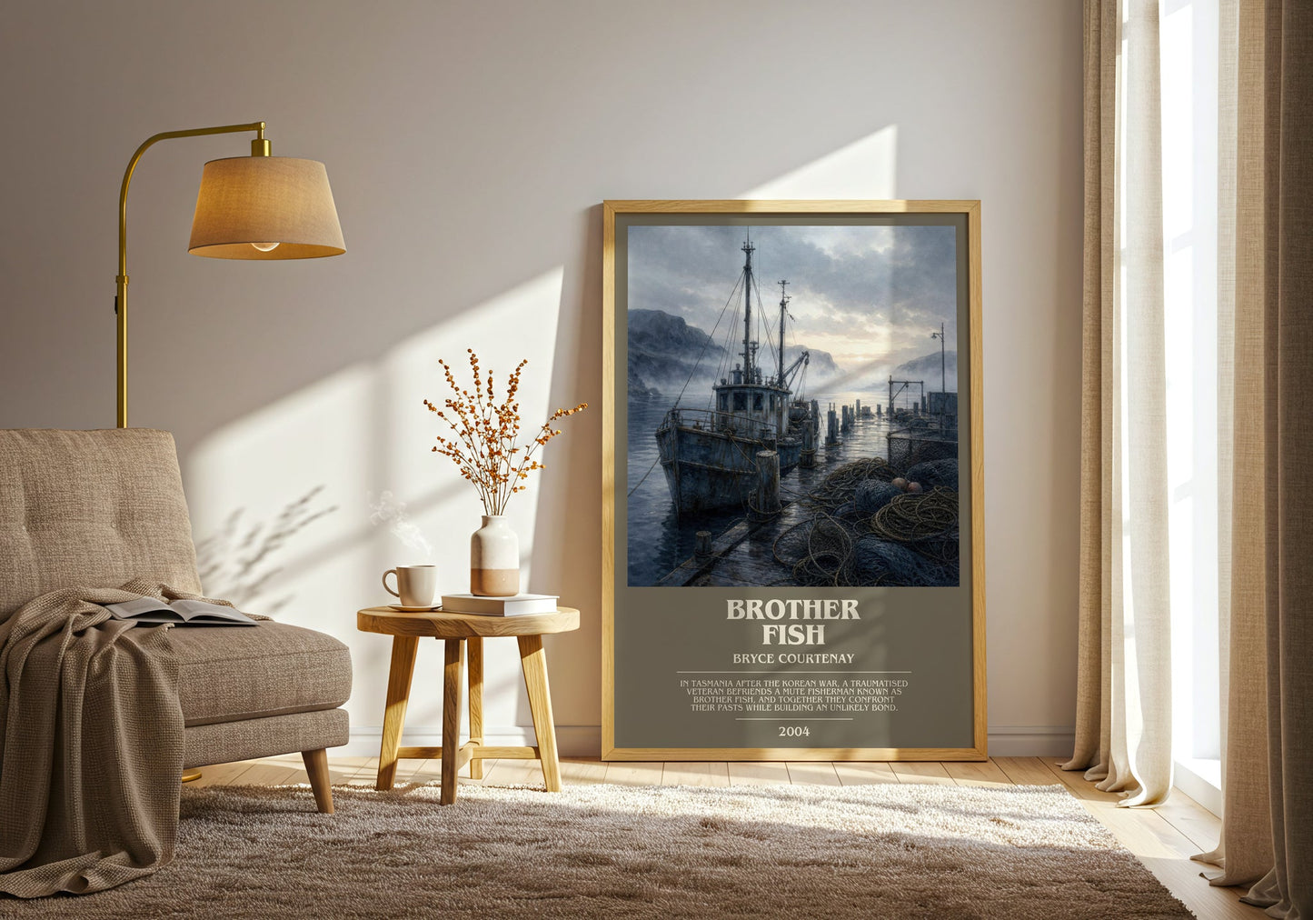Brother Fish bookish print on bookshelf – Bryce Courtenay fan gift