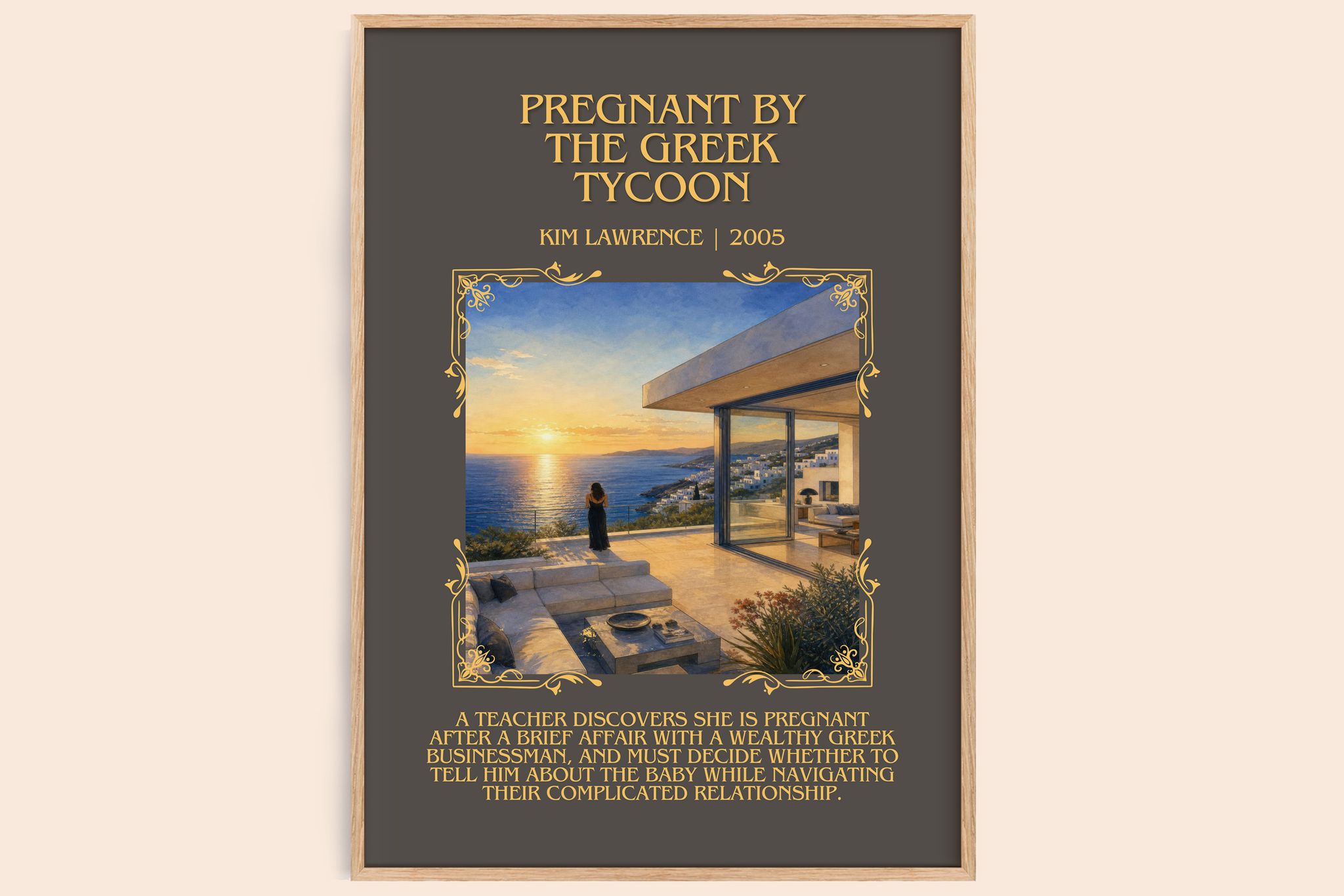 Pregnant By The Greek Tycoon Minimalist Book Poster by Kim Lawrence