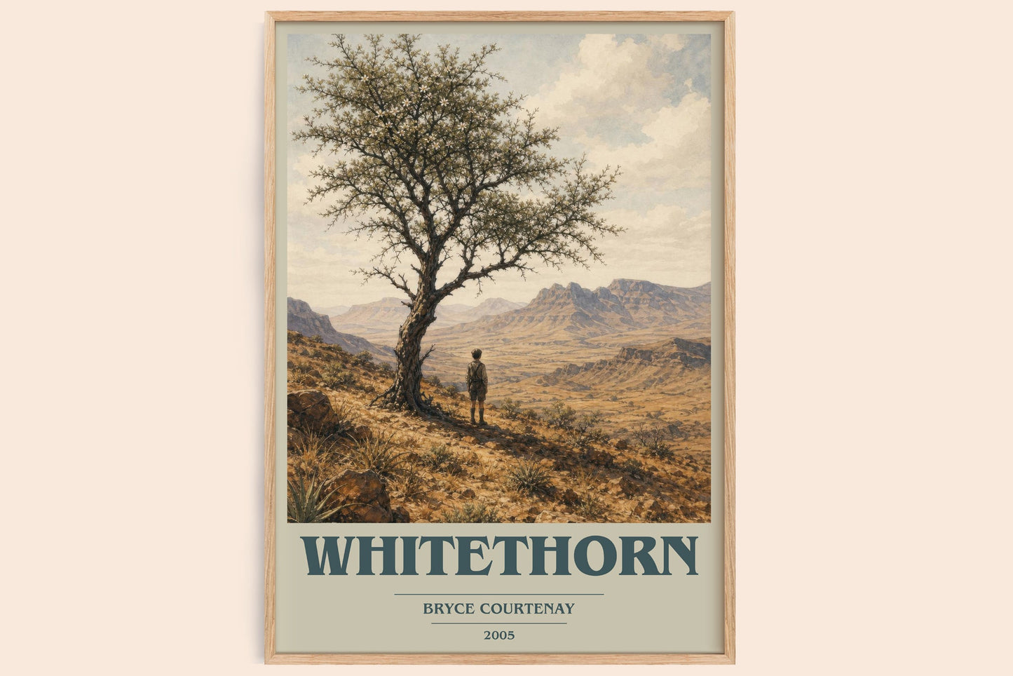 Whitethorn book cover book poster by Bryce Courtenay – framed literary art print