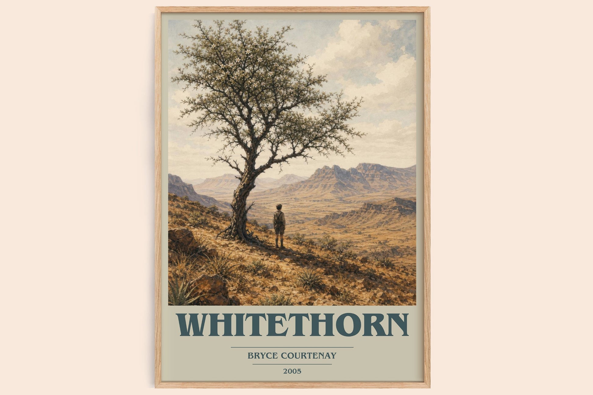 Whitethorn book cover book poster by Bryce Courtenay – framed literary art print