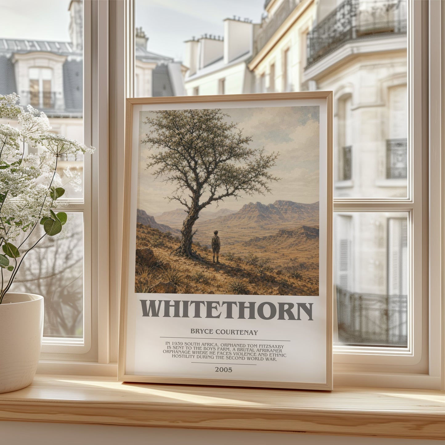 Whitethorn bookish poster colour and style options – Bryce Courtenay book art