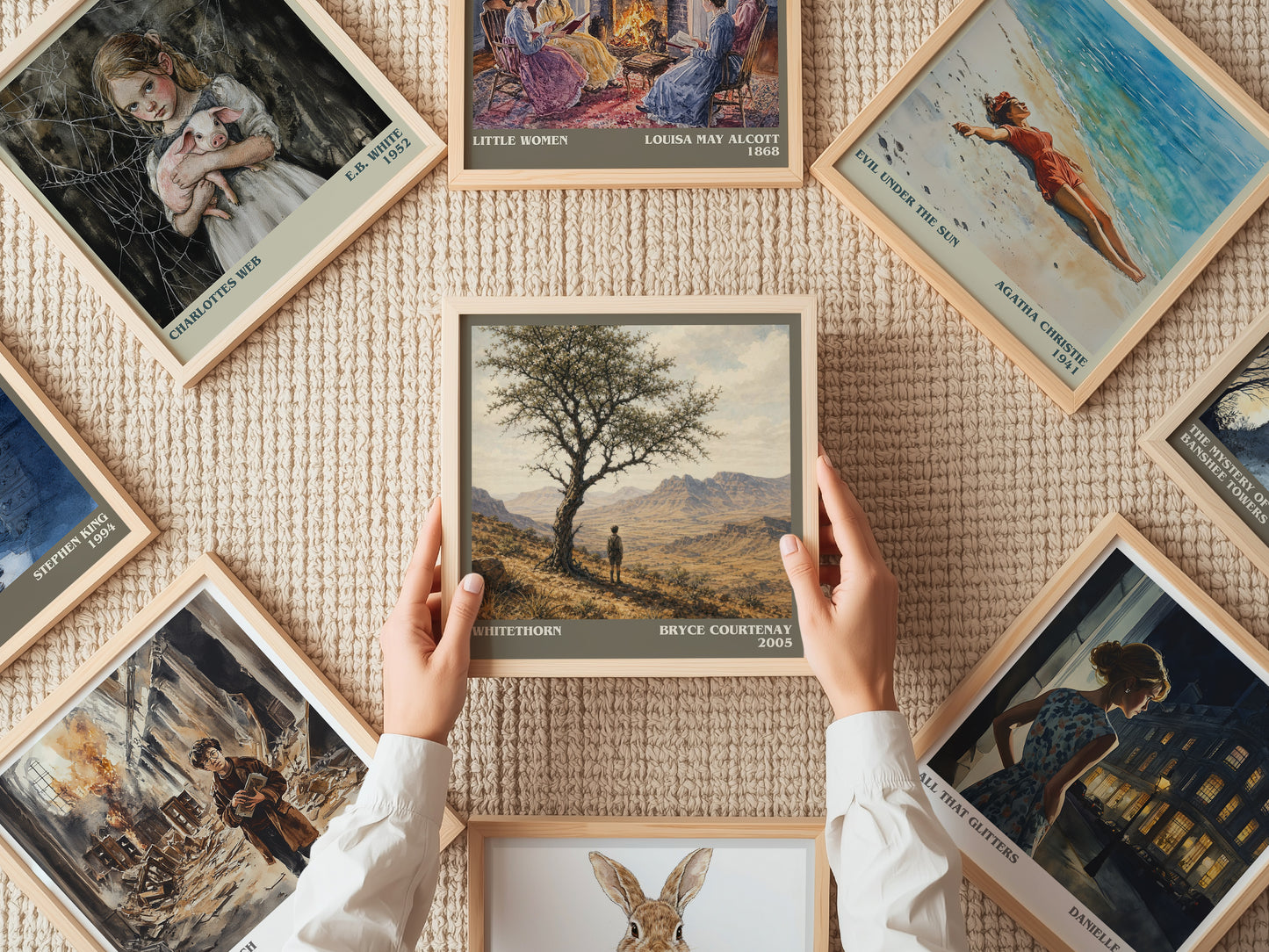 Whitethorn literary book poster framed on wall – historical fiction wall art