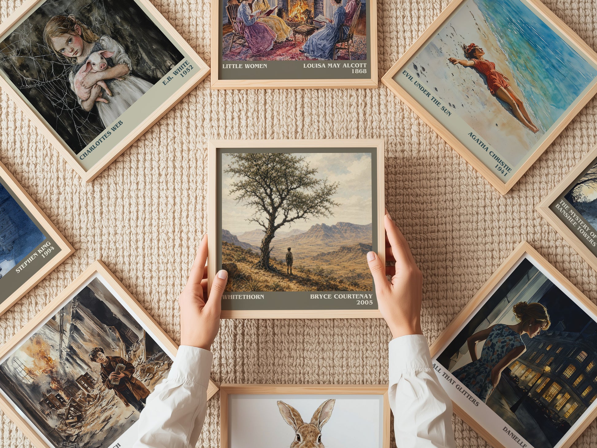 Whitethorn literary book poster framed on wall – historical fiction wall art
