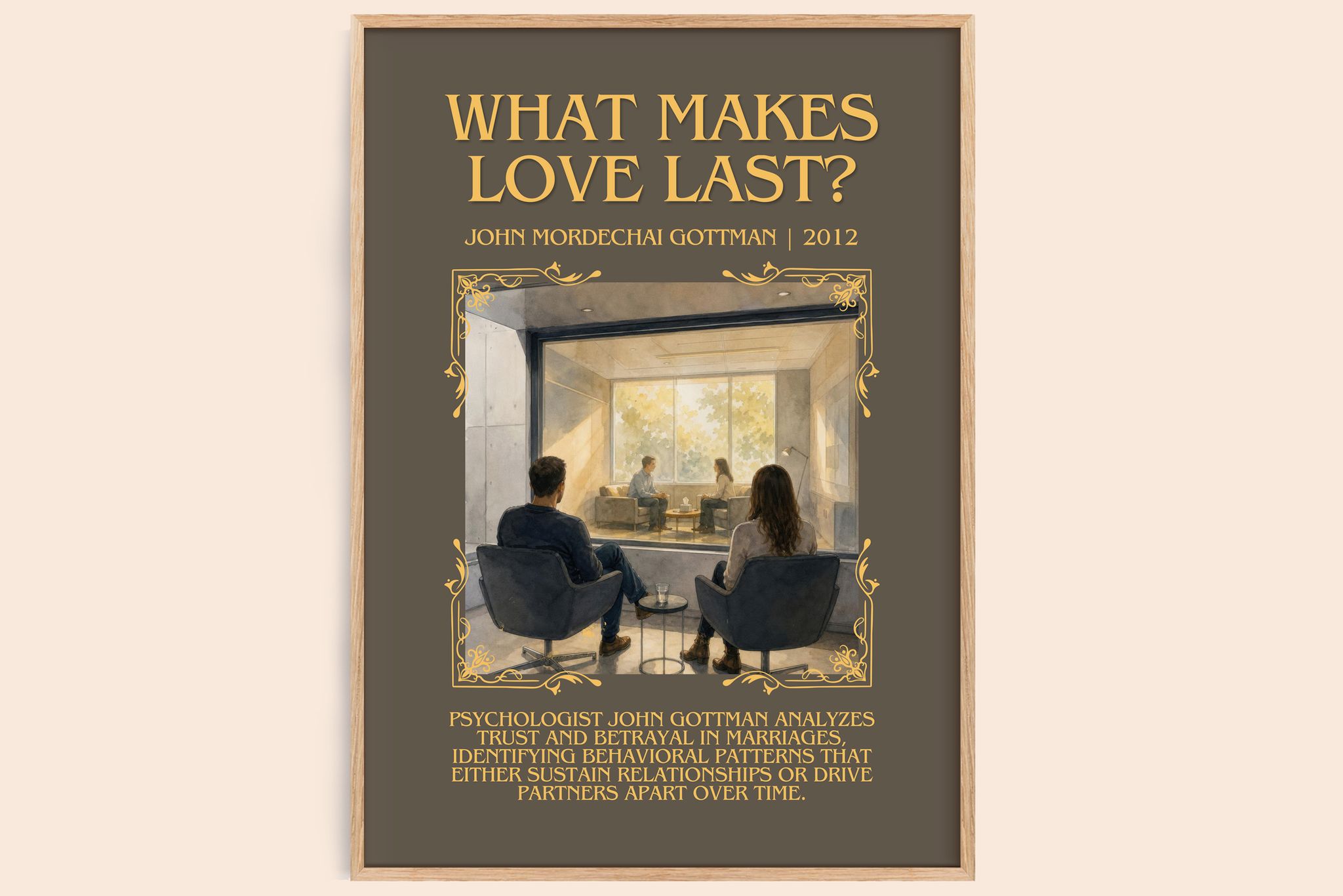 What makes love last? Minimalist Book Poster by John Mordechai Gottman