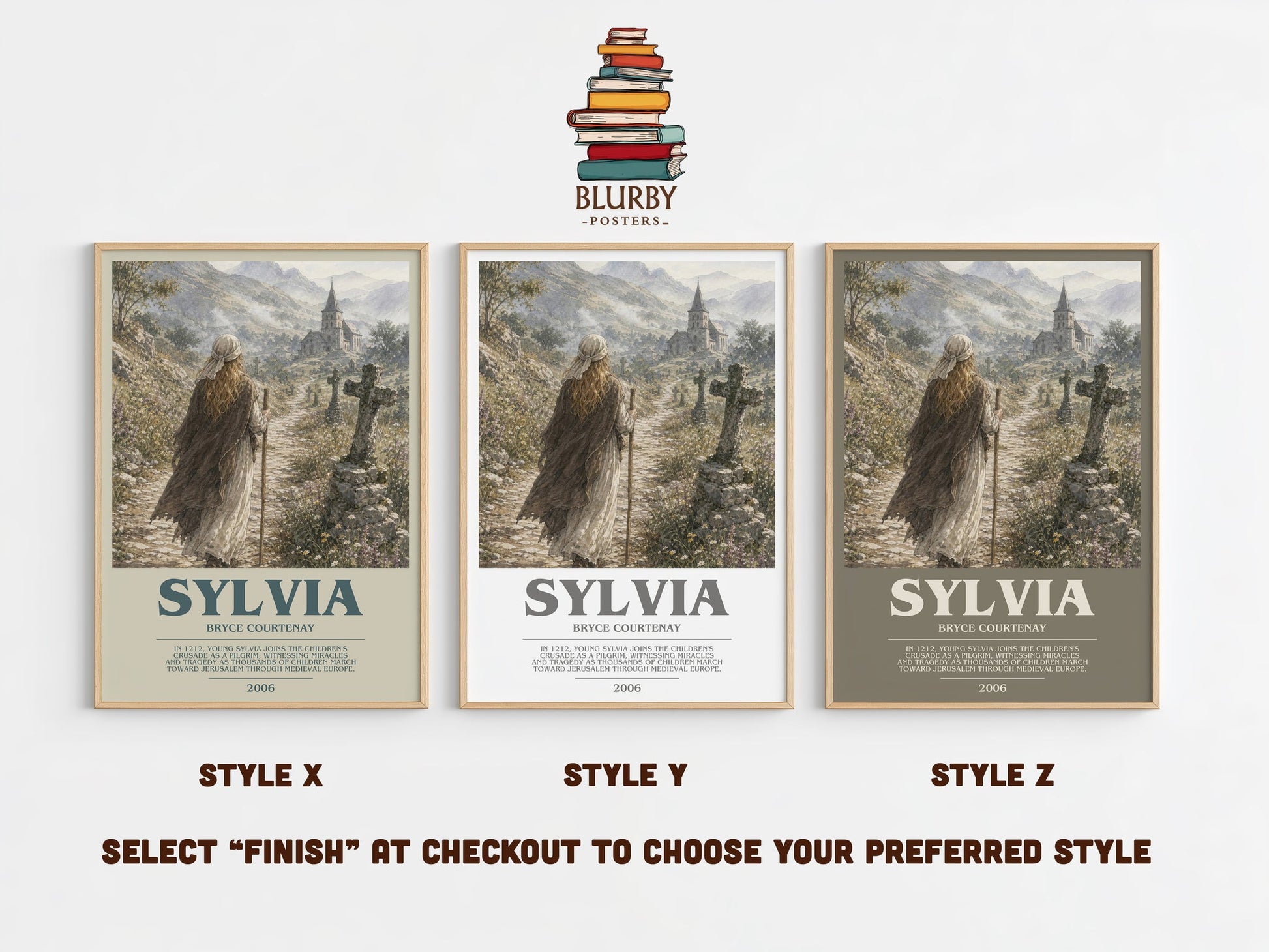 Sylvia bookish print in frame leaning in hallway – historical fiction wall art