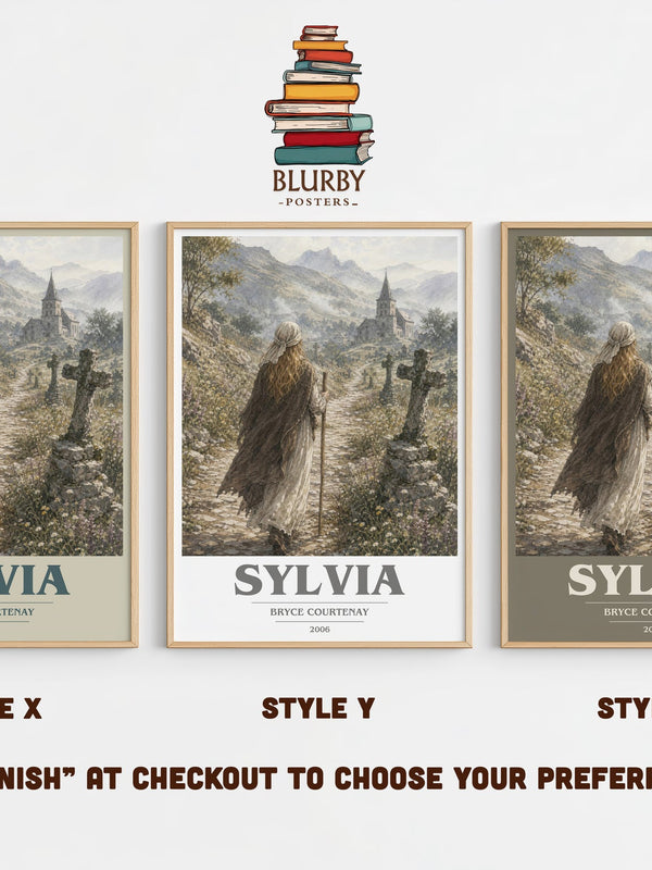 Sylvia book cover print in frame leaning in hallway – historical fiction wall art