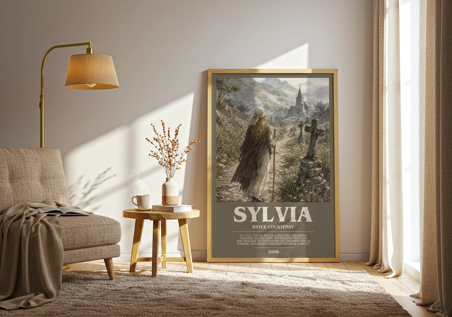 Sylvia bookish print on bookshelf – Bryce Courtenay fan gift