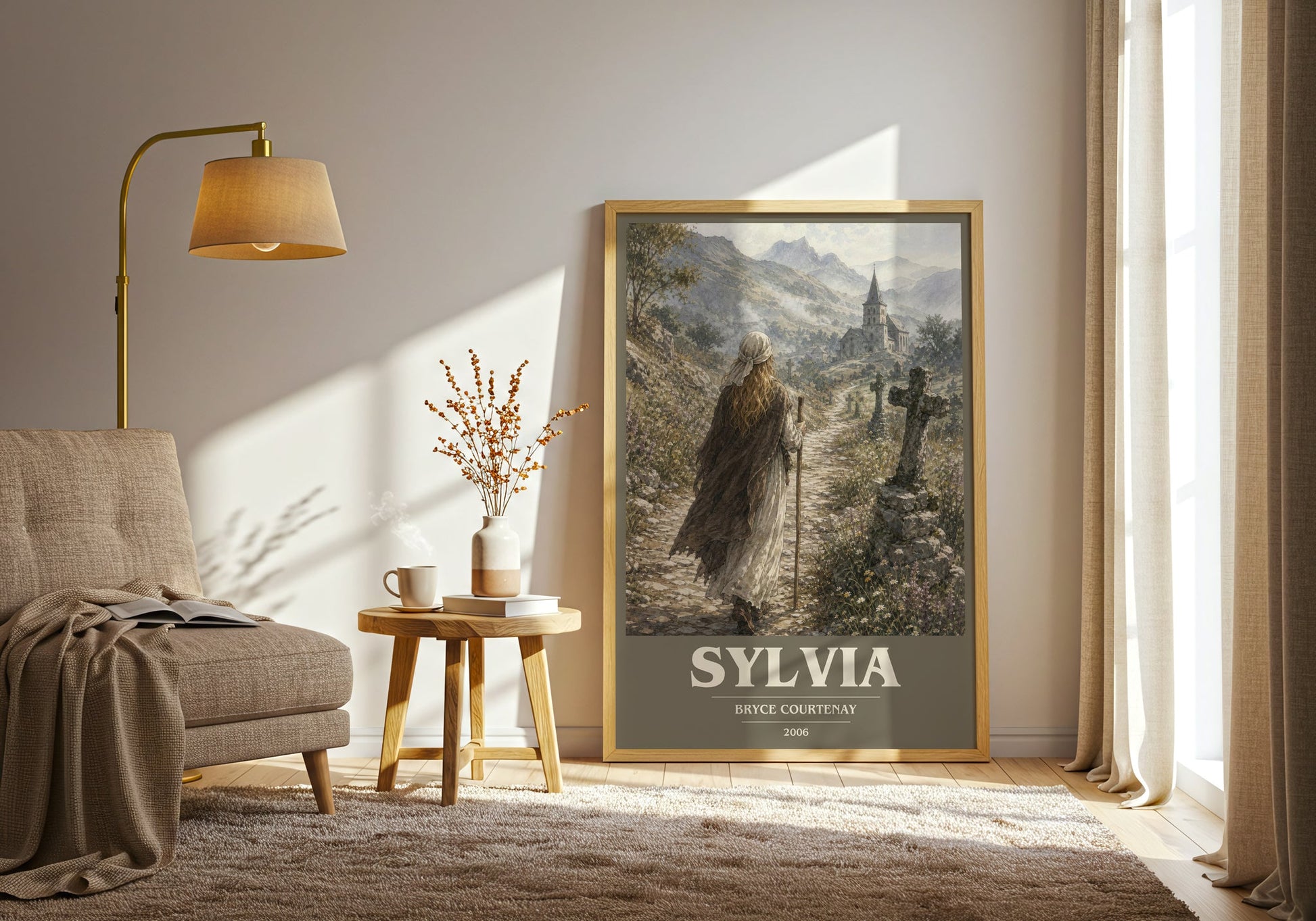 Sylvia book cover print on bookshelf – Bryce Courtenay fan gift