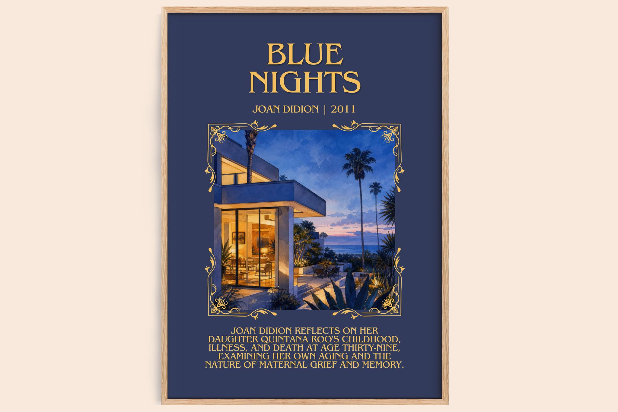 Blue nights Minimalist Book Poster by Joan Didion