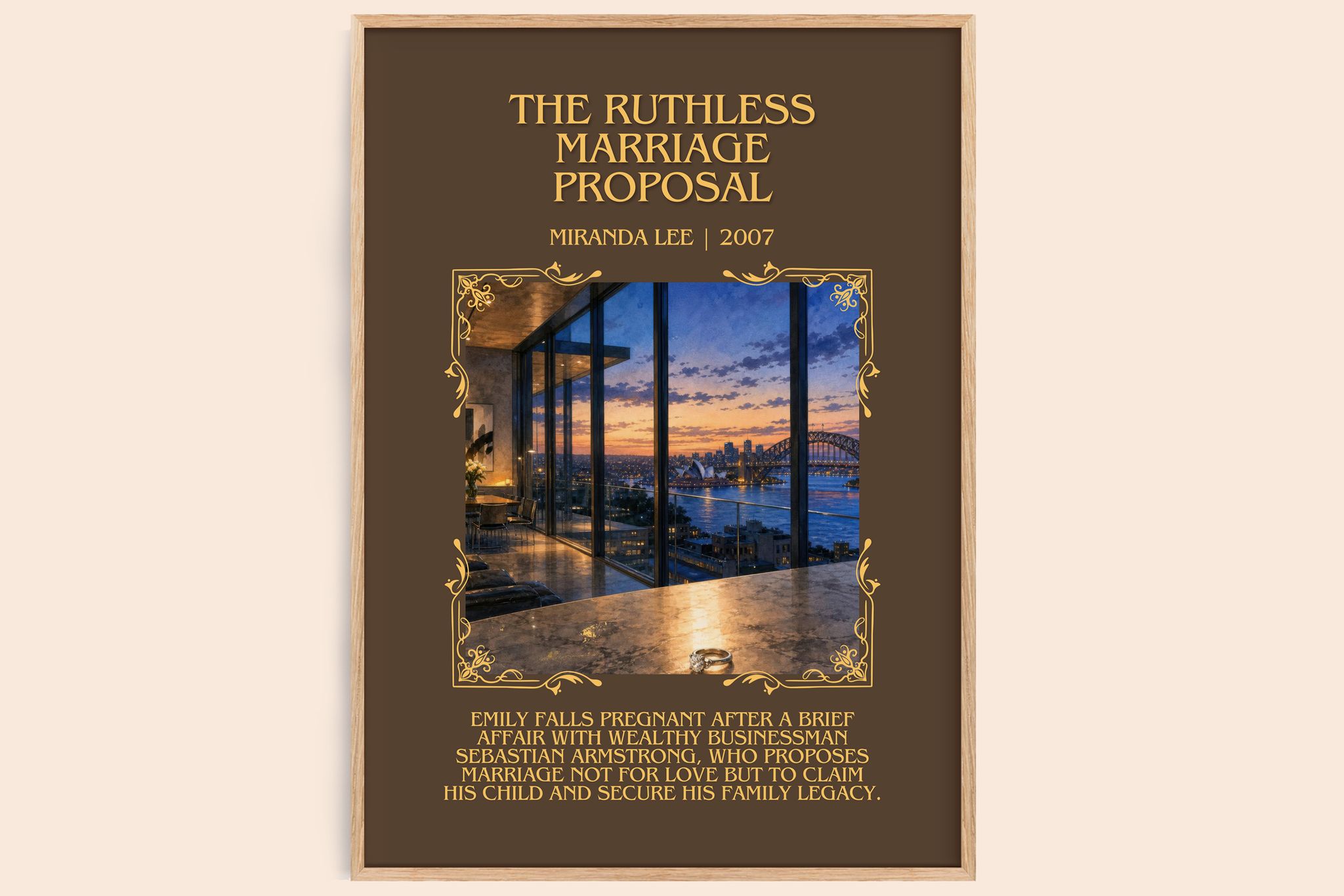 The Ruthless Marriage Proposal Minimalist Book Poster by Miranda Lee