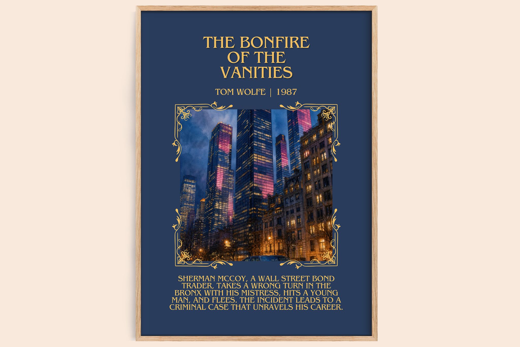 The Bonfire of the Vanities Minimalist Book Poster by Tom Wolfe