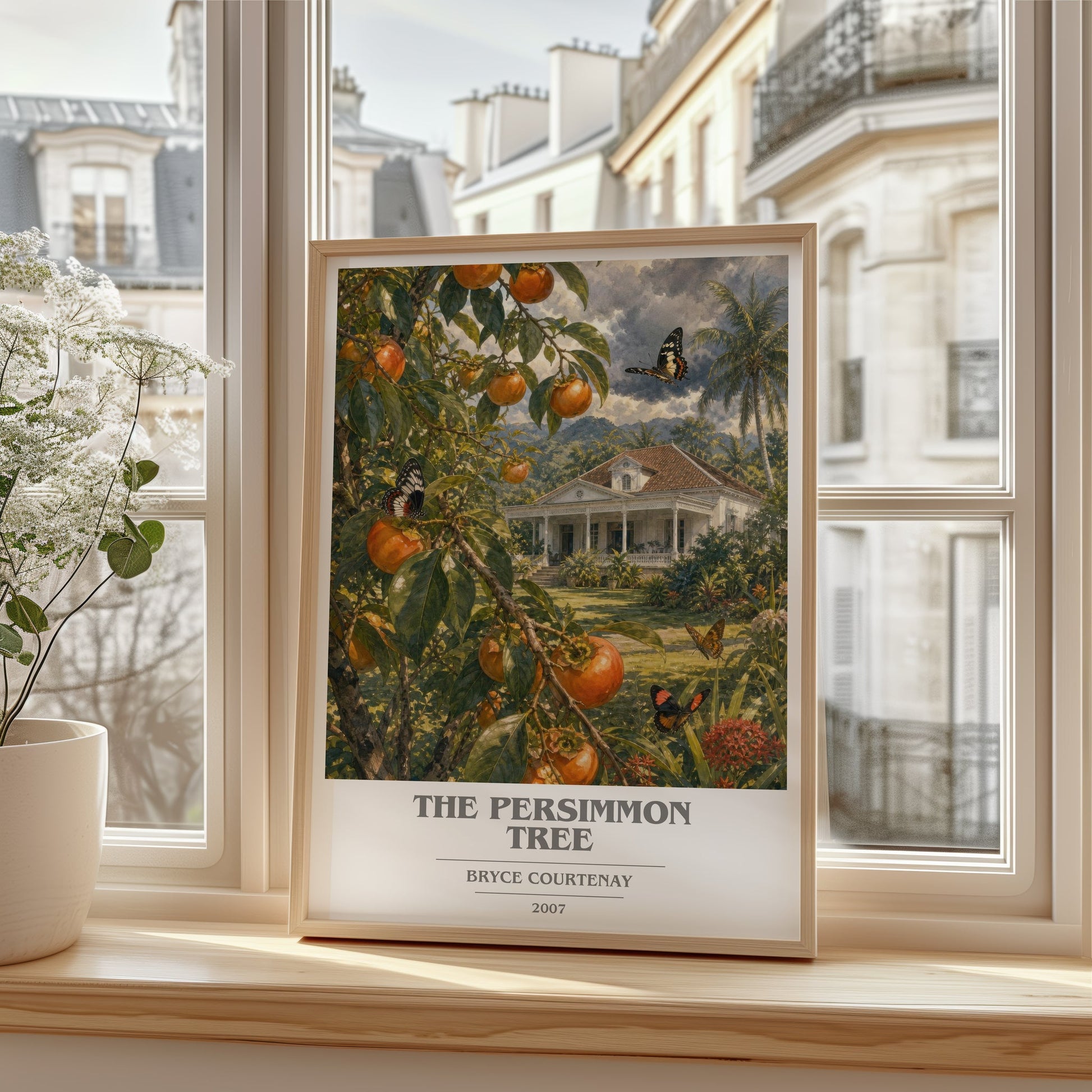 The Persimmon Tree book cover poster colour and style options – Bryce Courtenay book art