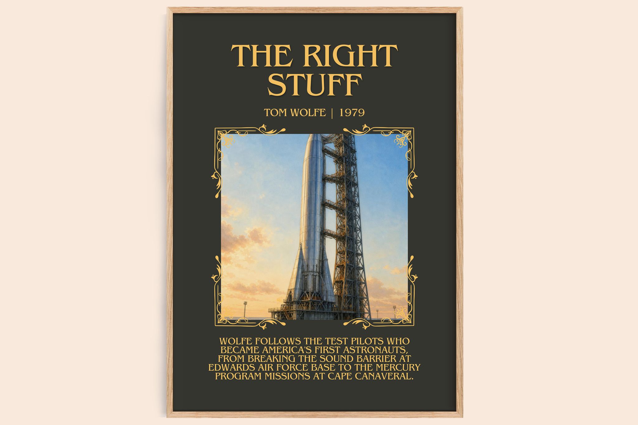 The Right Stuff Minimalist Book Poster by Tom Wolfe