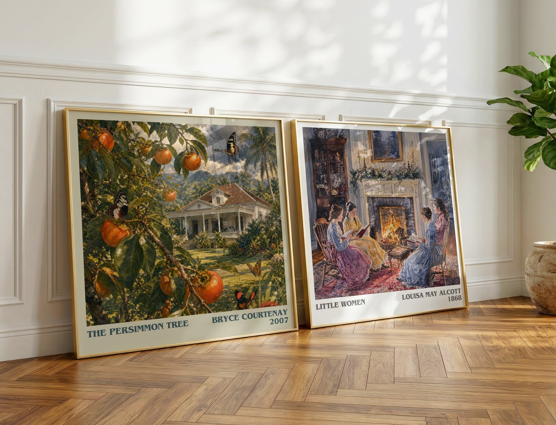 The Persimmon Tree literary print on bookshelf – Bryce Courtenay fan gift