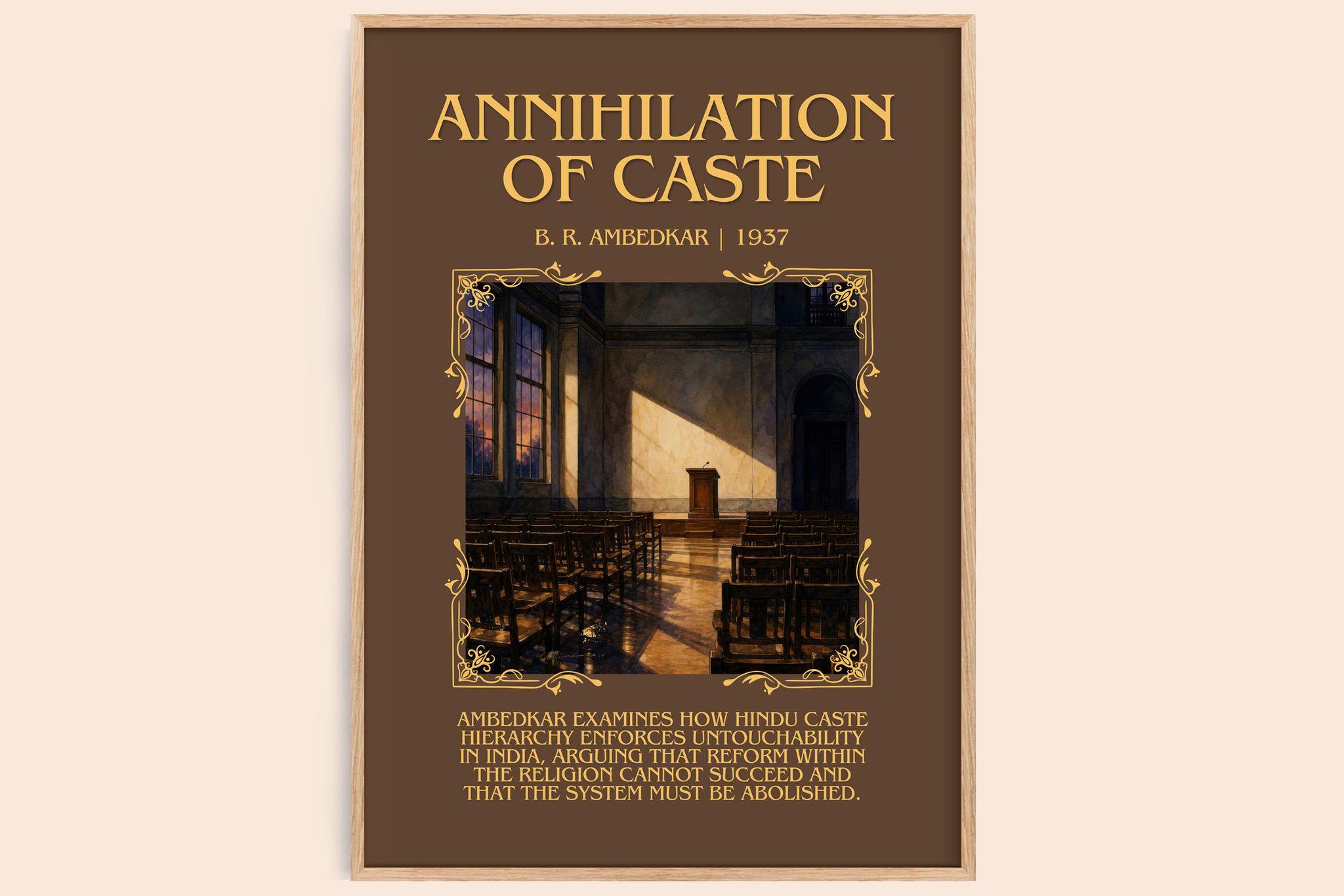 Annihilation of caste Minimalist Book Poster by B. R. Ambedkar