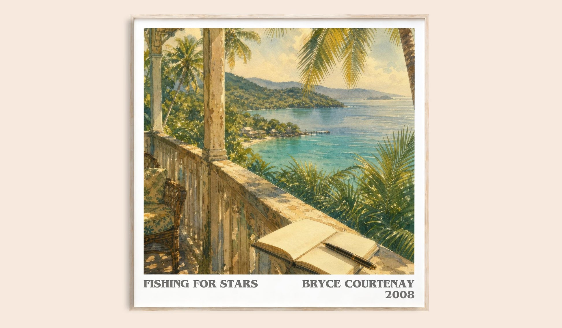 Fishing For Stars literary book poster by Bryce Courtenay – framed literary art print