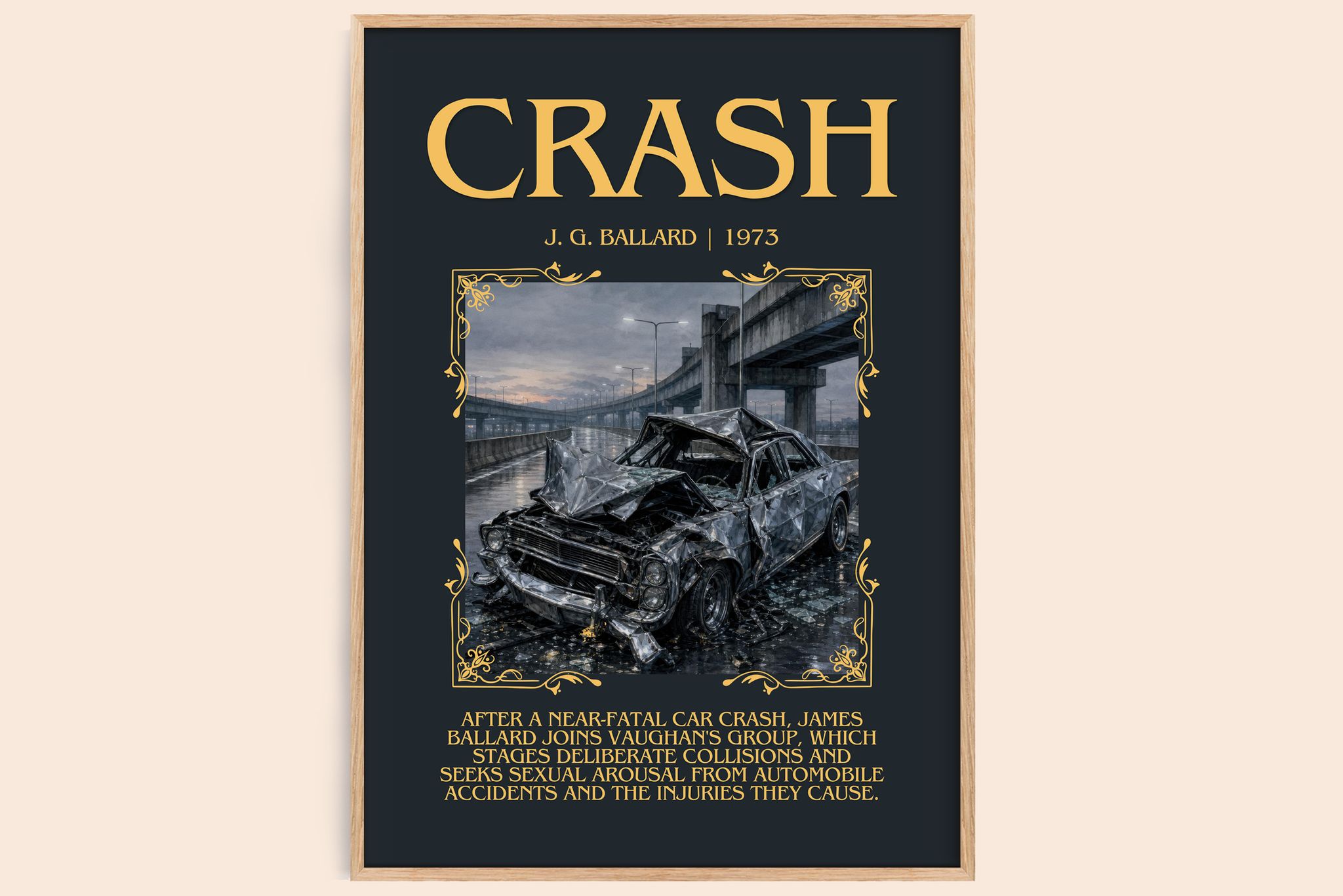 Crash Minimalist Book Poster by J. G. Ballard