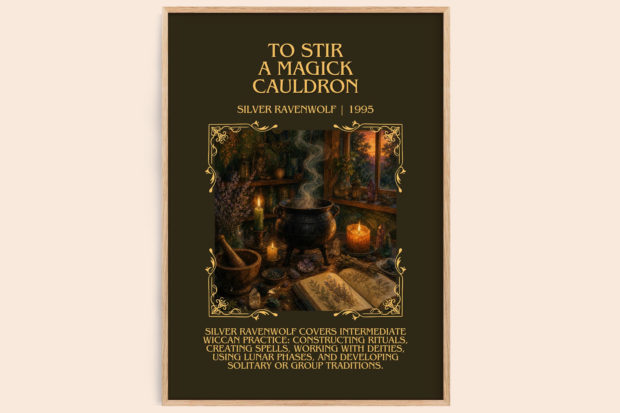 To Stir a Magick Cauldron Minimalist Book Poster by Silver Ravenwolf