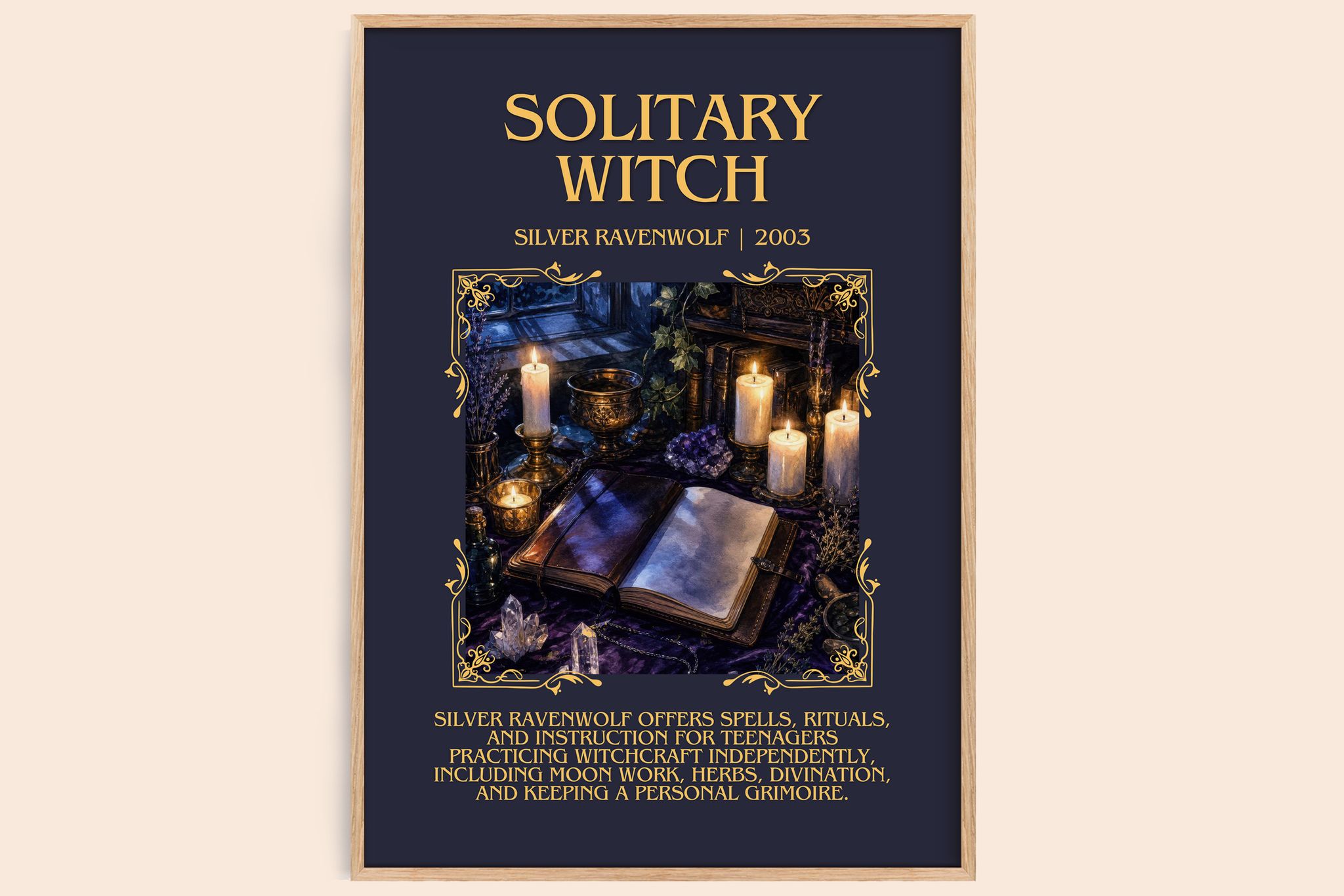 Solitary Witch Minimalist Book Poster by Silver Ravenwolf