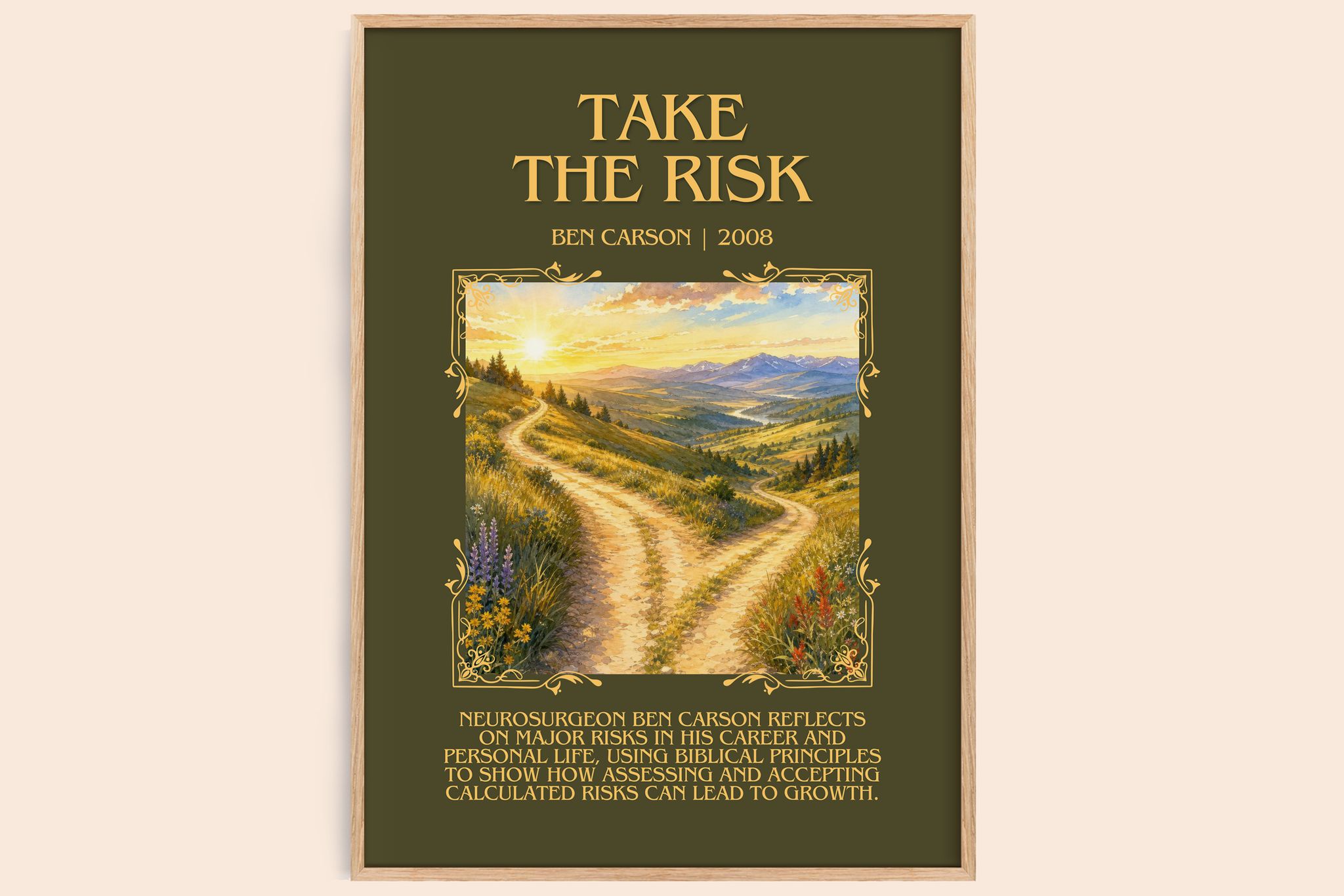 Take the risk Minimalist Book Poster by Ben Carson