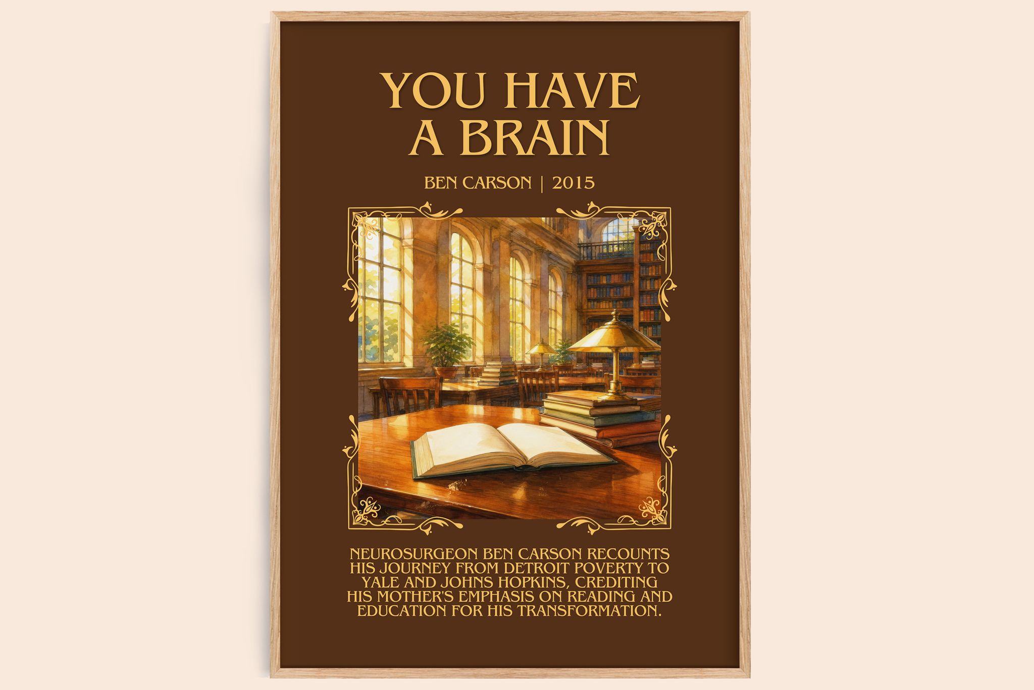 You Have a Brain Minimalist Book Poster by Ben Carson