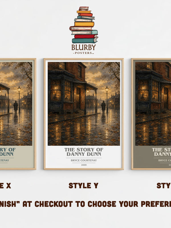 The Story Of Danny Dunn book cover print in frame leaning in hallway – historical fiction wall art