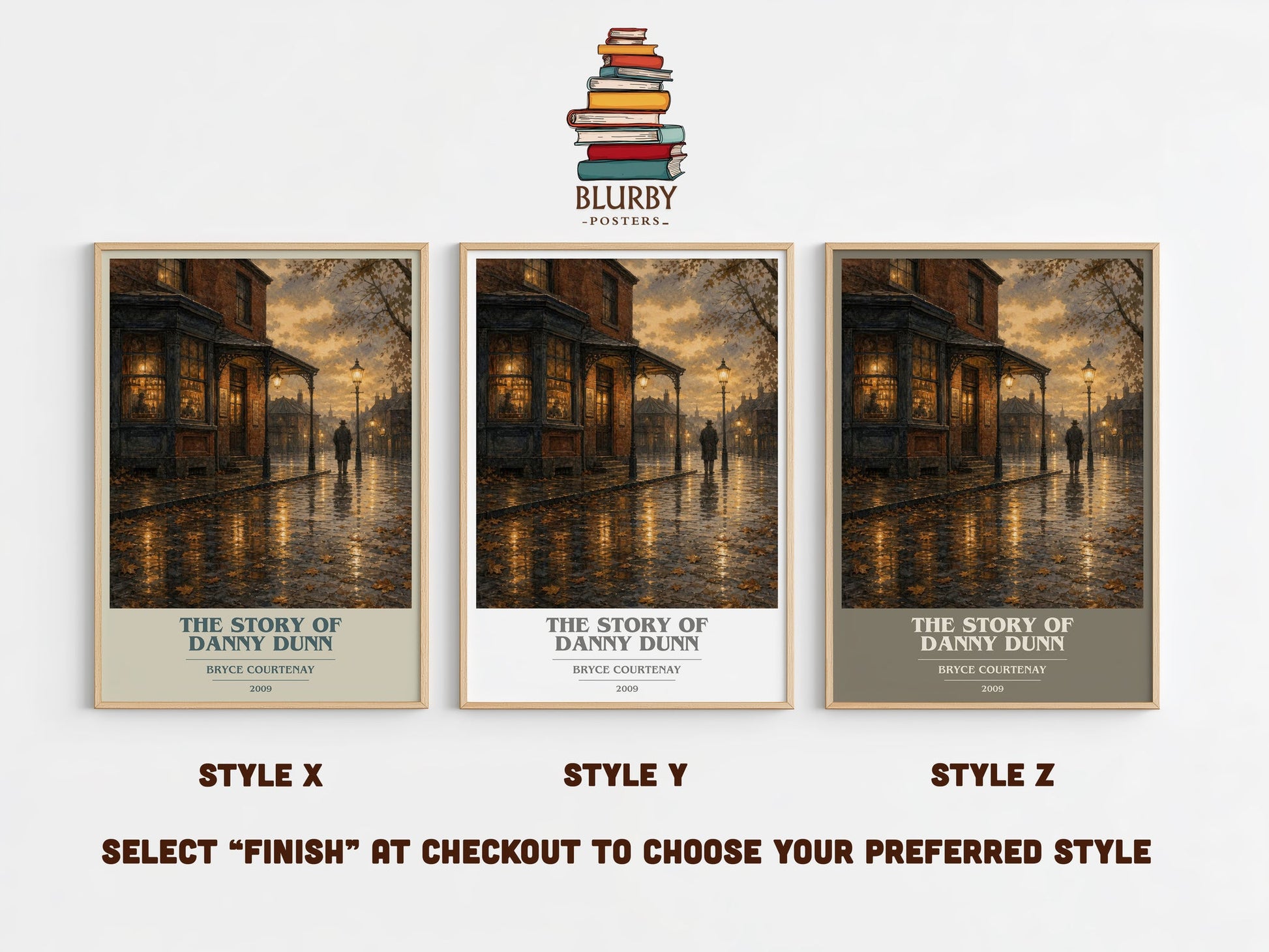 The Story Of Danny Dunn book cover print in frame leaning in hallway – historical fiction wall art