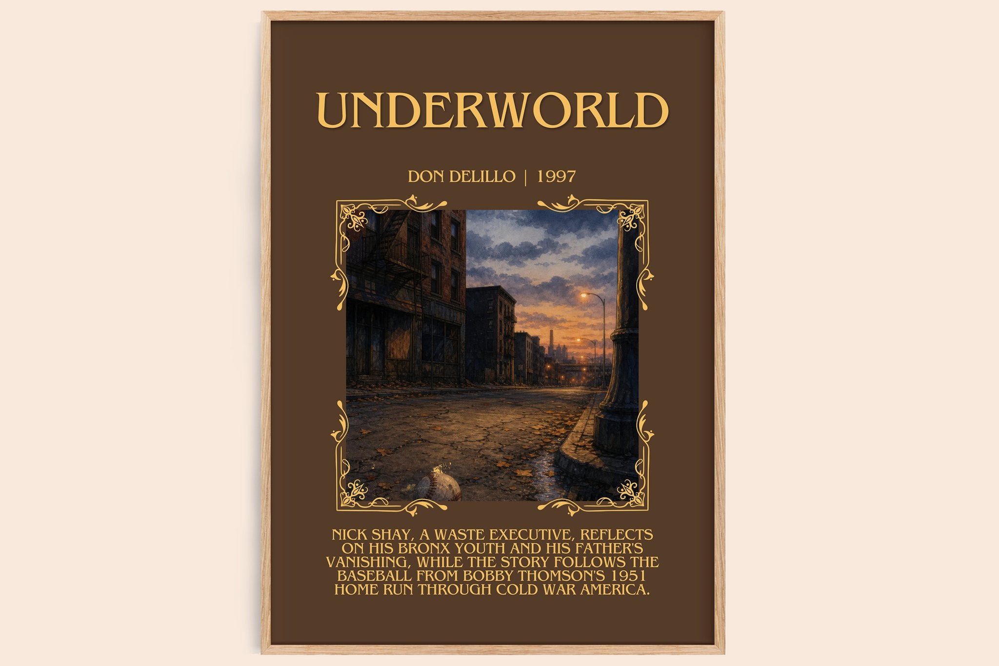 Underworld Minimalist Book Poster by Don DeLillo
