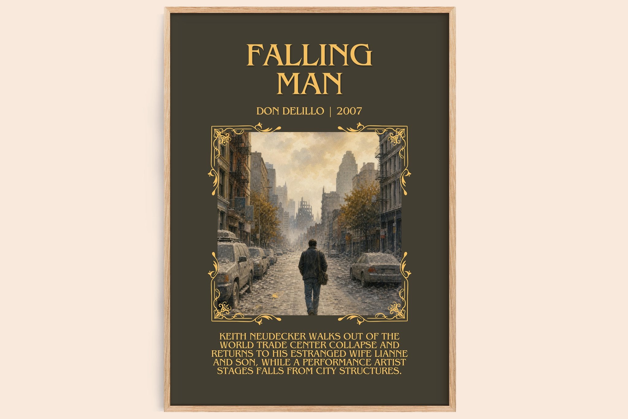 Falling Man Minimalist Book Poster by Don DeLillo
