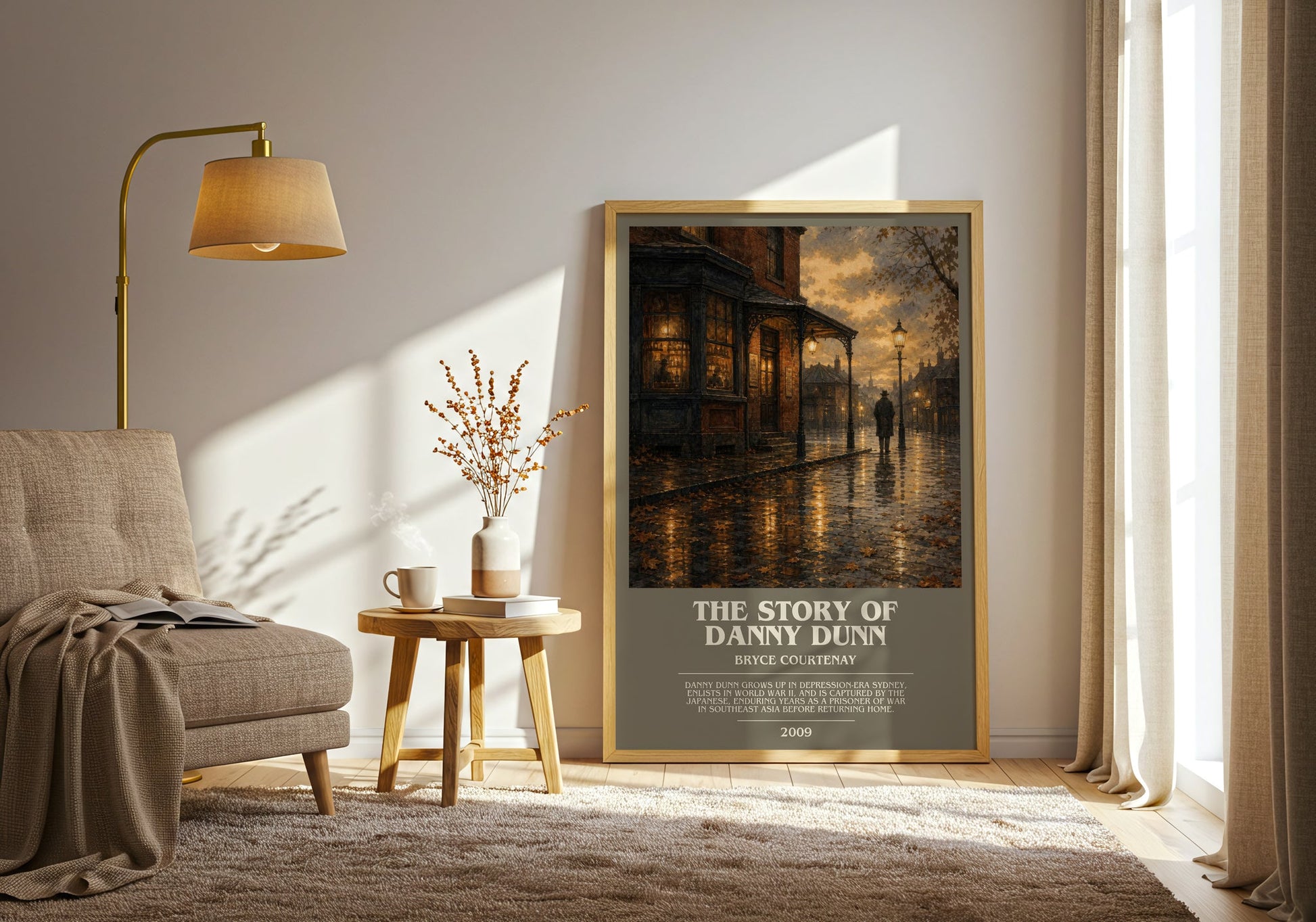 The Story Of Danny Dunn bookish print on bookshelf – Bryce Courtenay fan gift