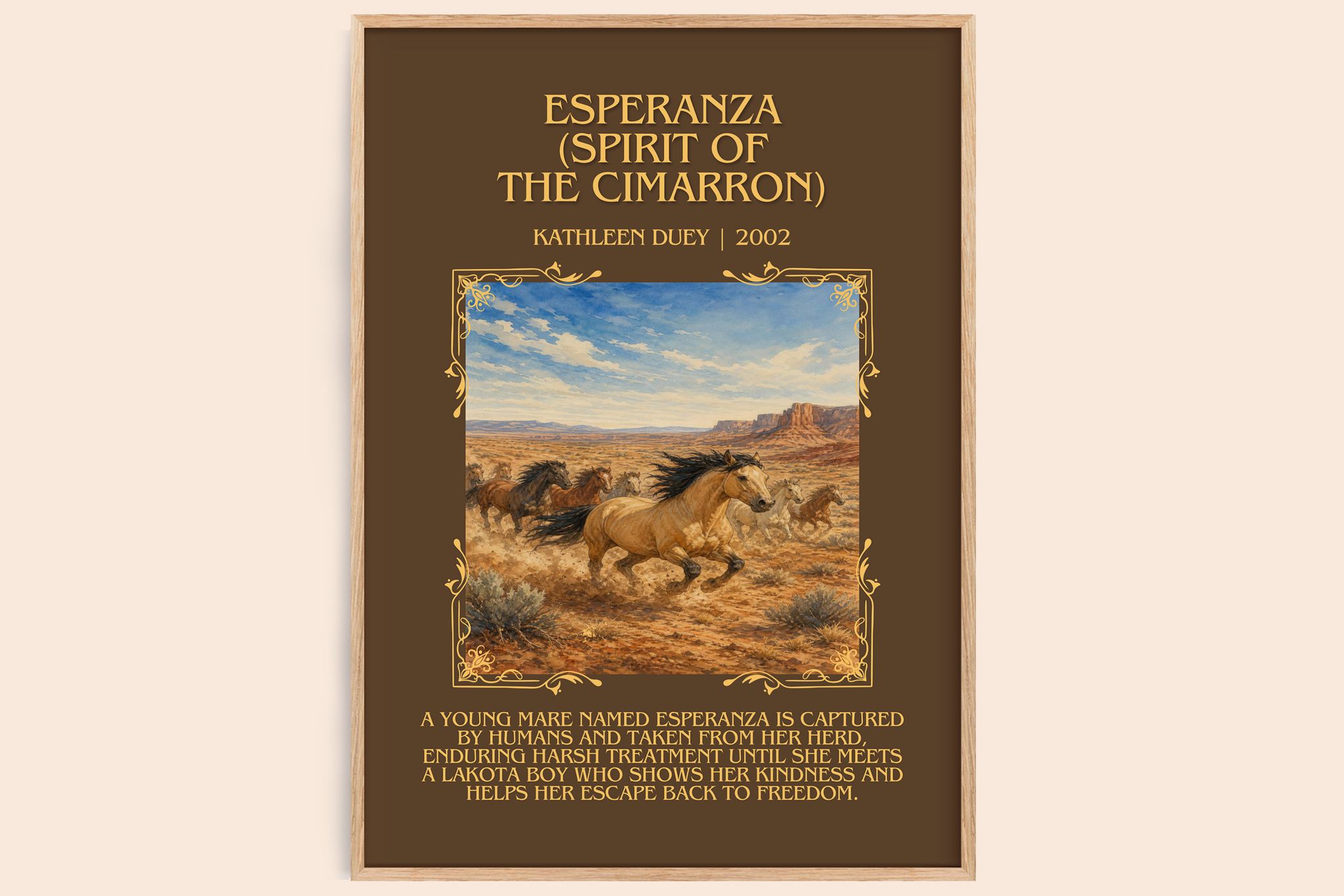 Esperanza (Spirit of the Cimarron) Minimalist Book Poster by K. Duey