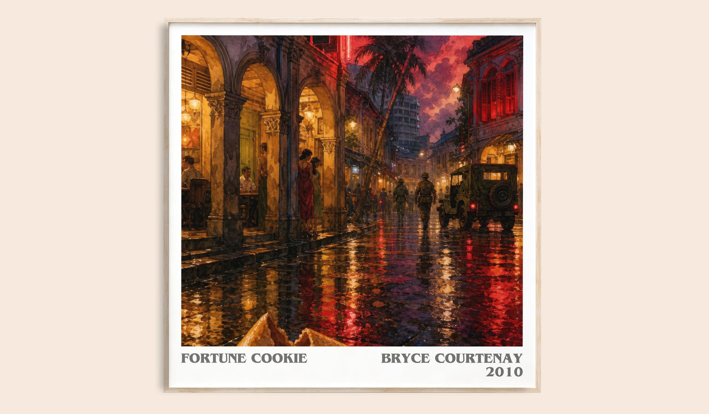 Fortune Cookie literary book poster by Bryce Courtenay – framed literary art print