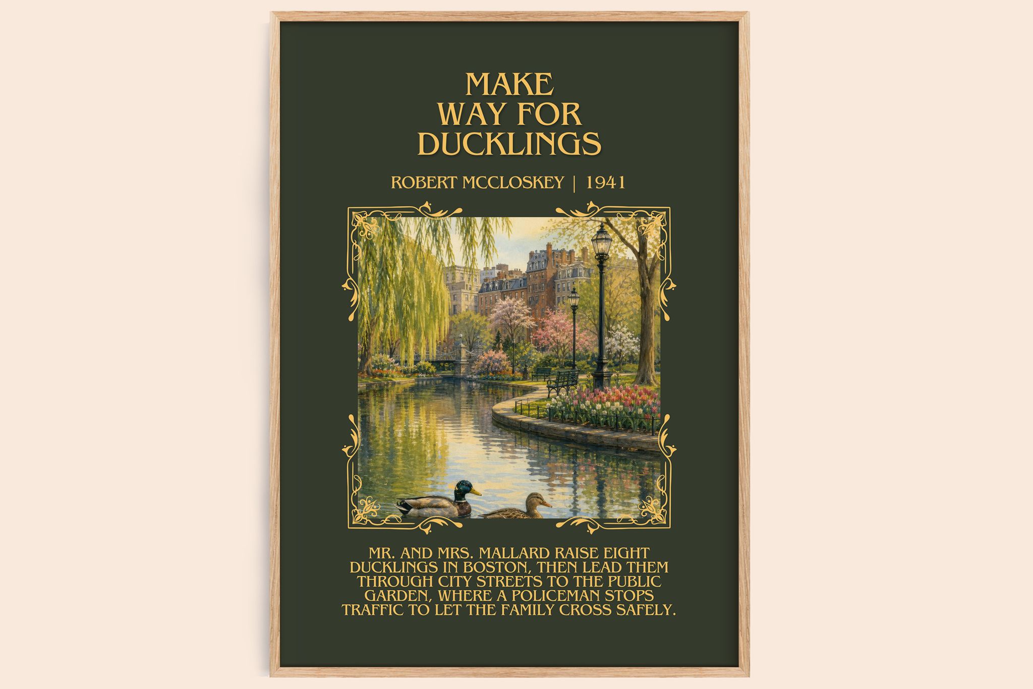 Make Way for Ducklings Minimalist Book Poster by Robert McCloskey