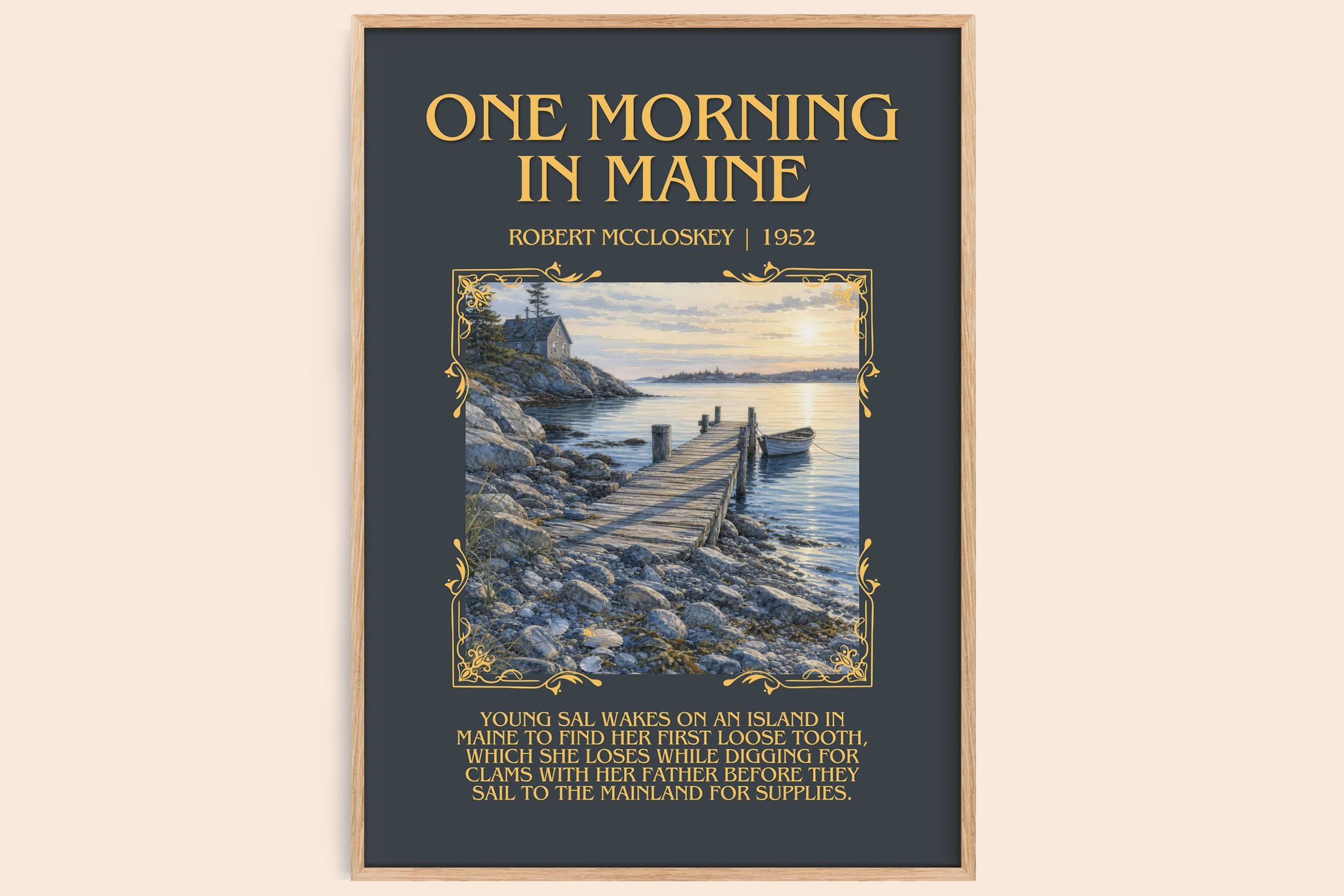 One Morning in Maine Minimalist Book Poster by Robert McCloskey