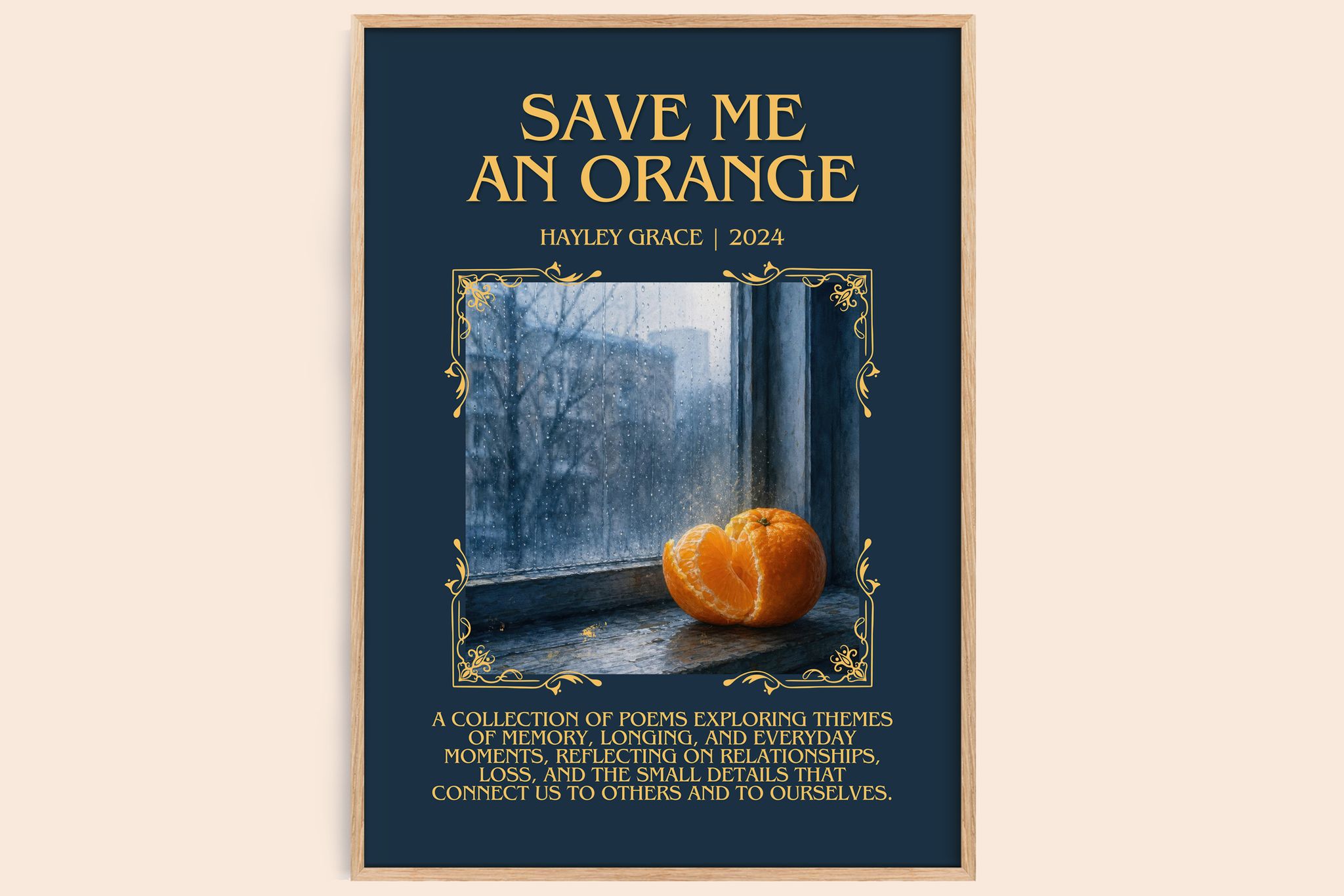 Save me an orange Minimalist Book Poster by Hayley Grace
