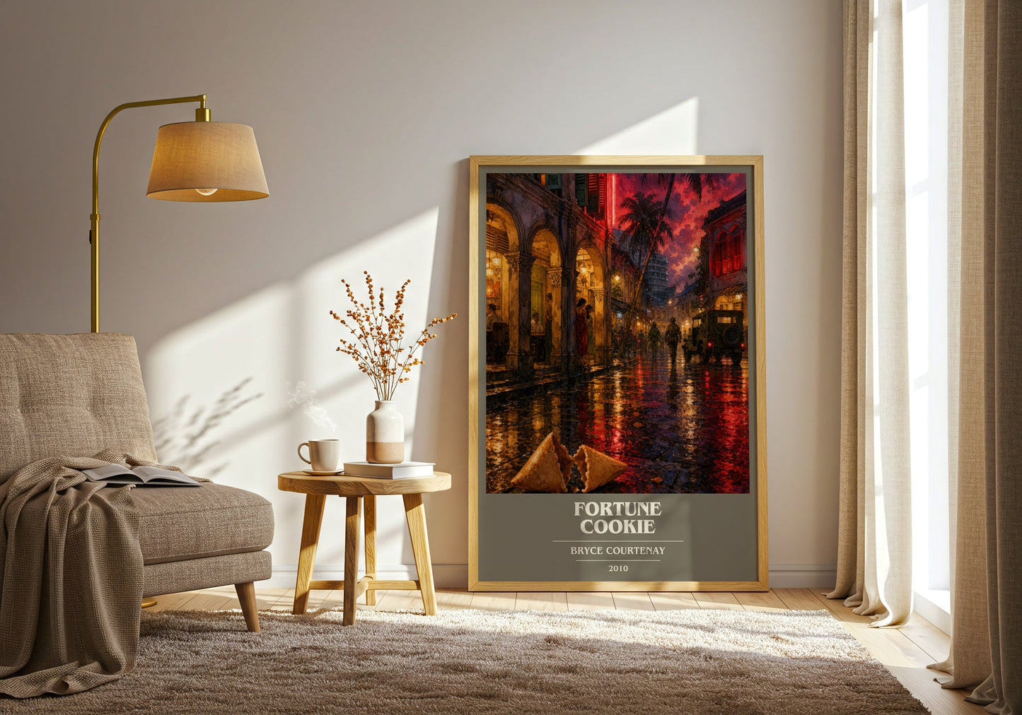 Fortune Cookie book cover print on bookshelf – Bryce Courtenay fan gift