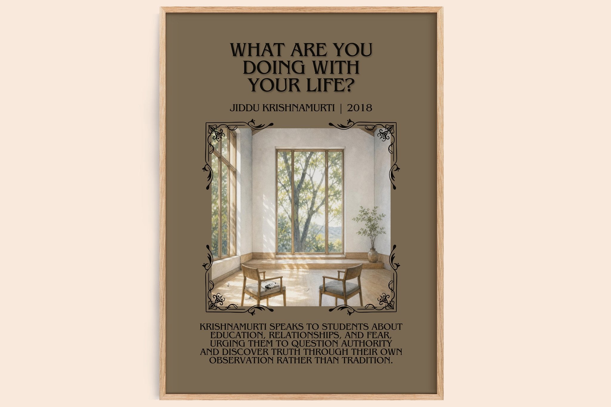 What Are You Doing with Your Life? Minimalist Book Poster by Jiddu Krishnamurti