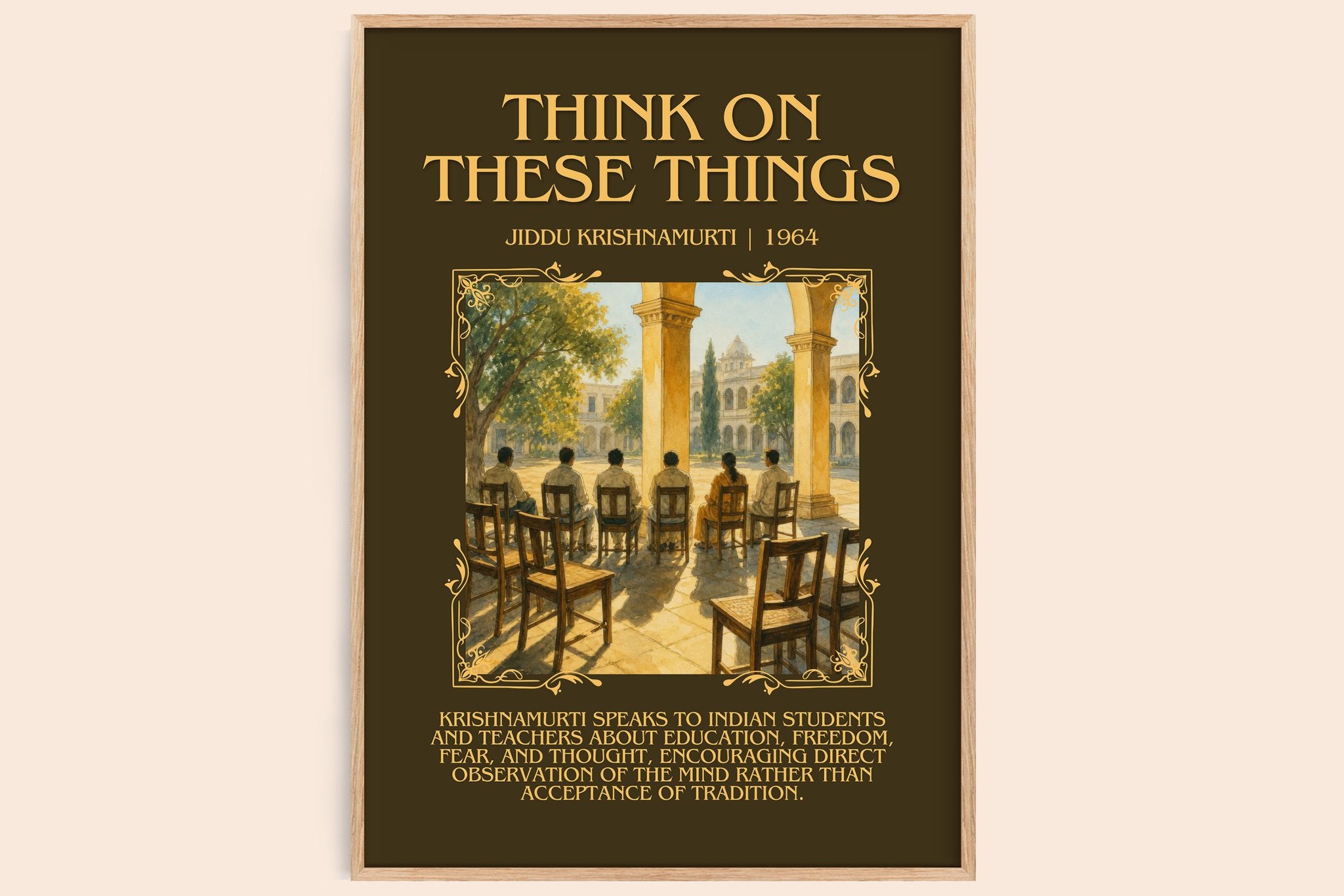 Think on These Things Minimalist Book Poster by Jiddu Krishnamurti