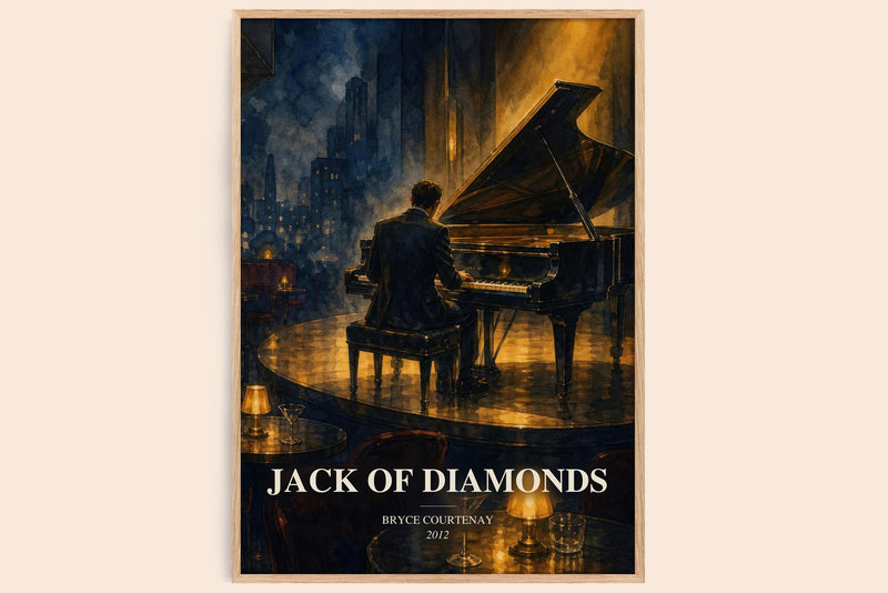 Jack Of Diamonds watercolour book poster by Bryce Courtenay – framed literary art print