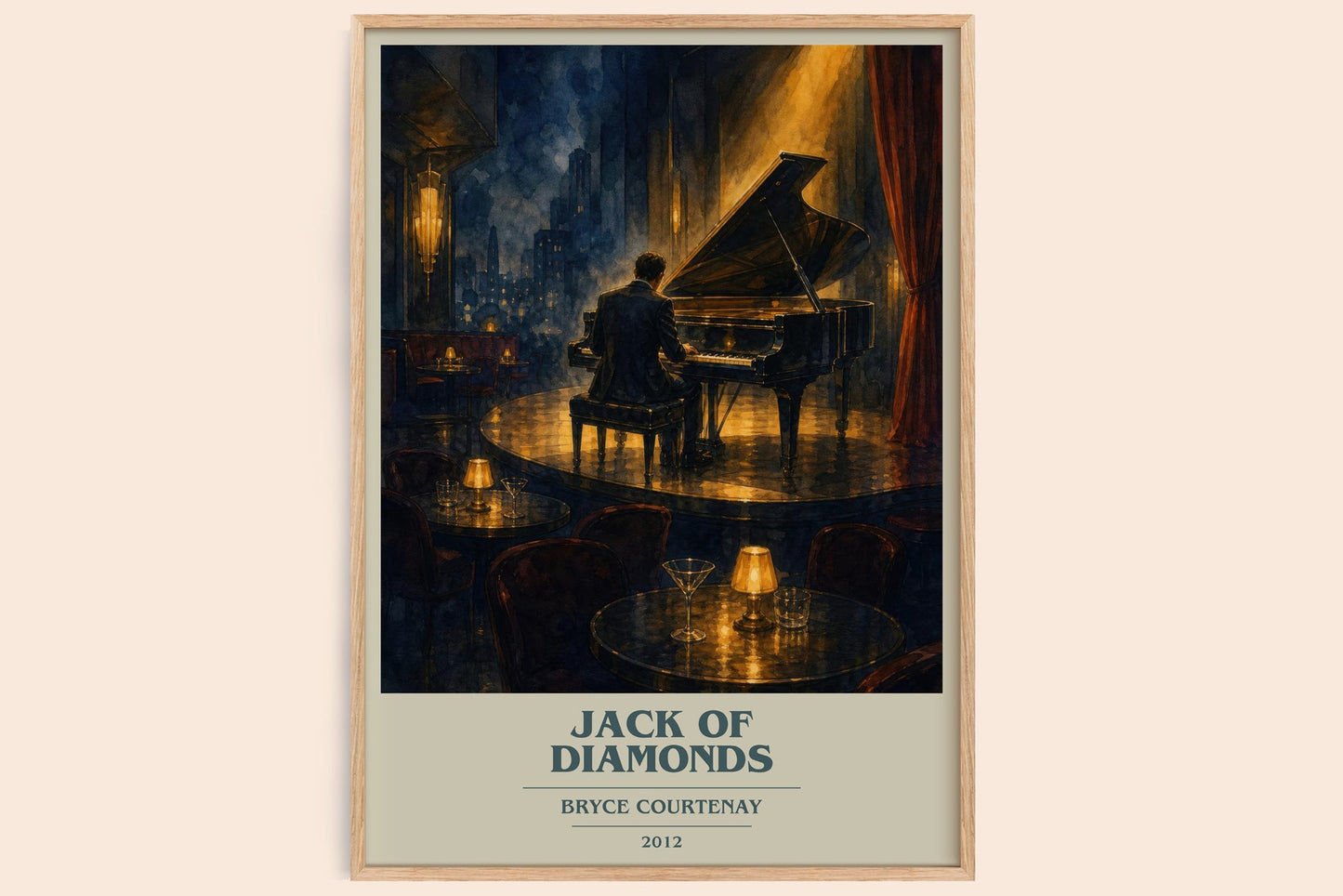 Jack Of Diamonds book cover book poster by Bryce Courtenay – framed literary art print