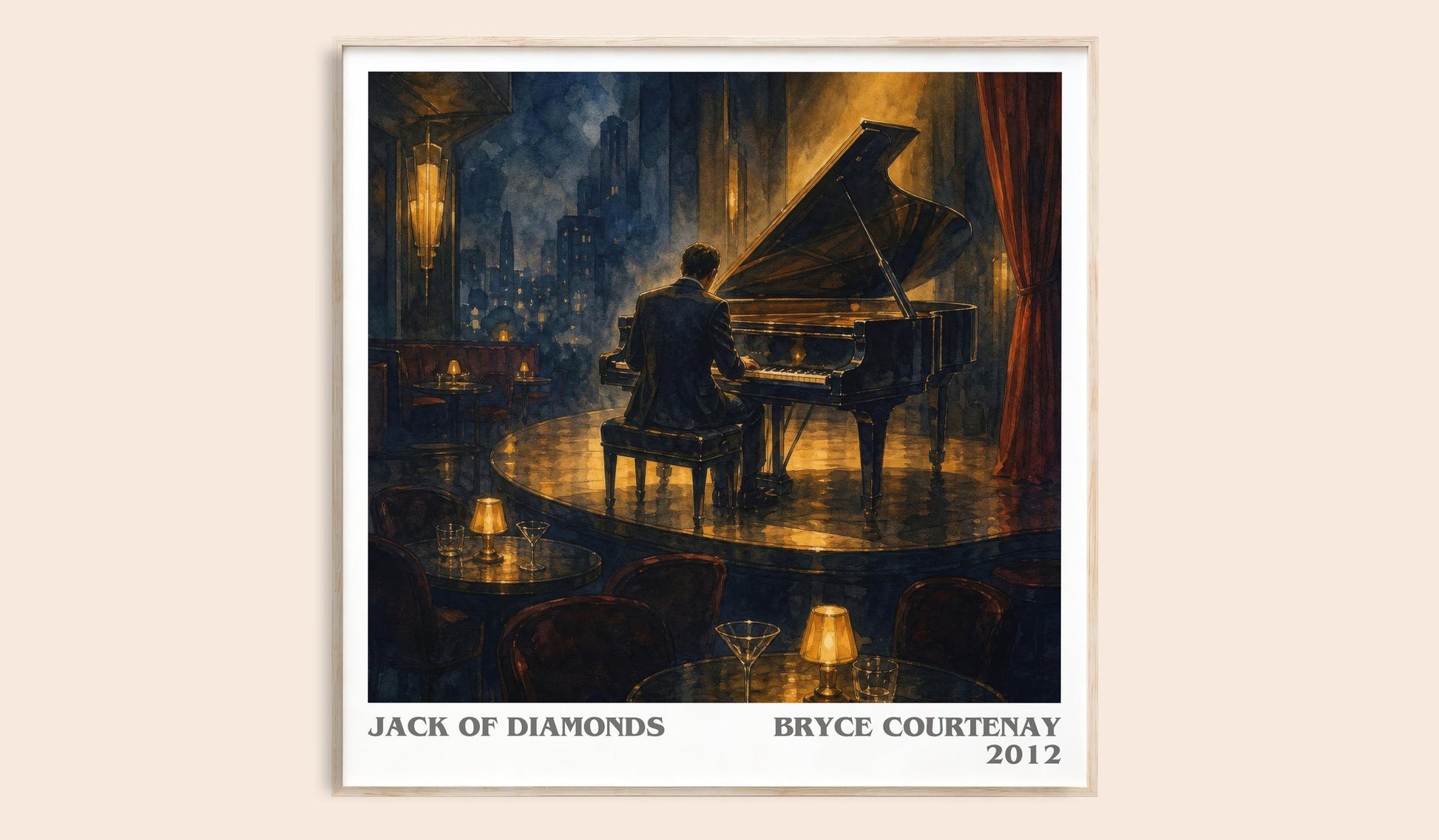 Jack Of Diamonds literary book poster by Bryce Courtenay – framed literary art print