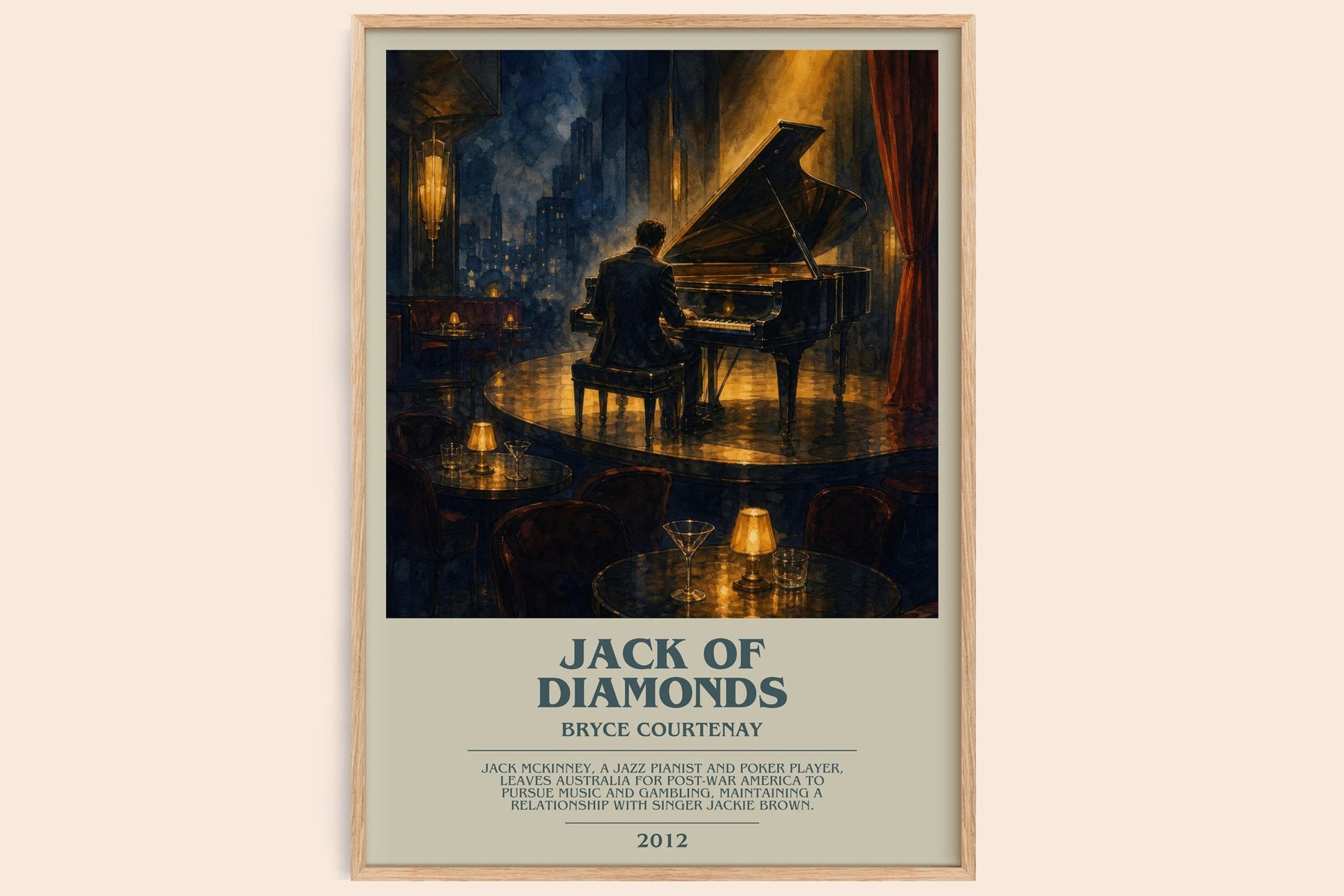 Jack Of Diamonds bookish book poster by Bryce Courtenay – framed literary art print