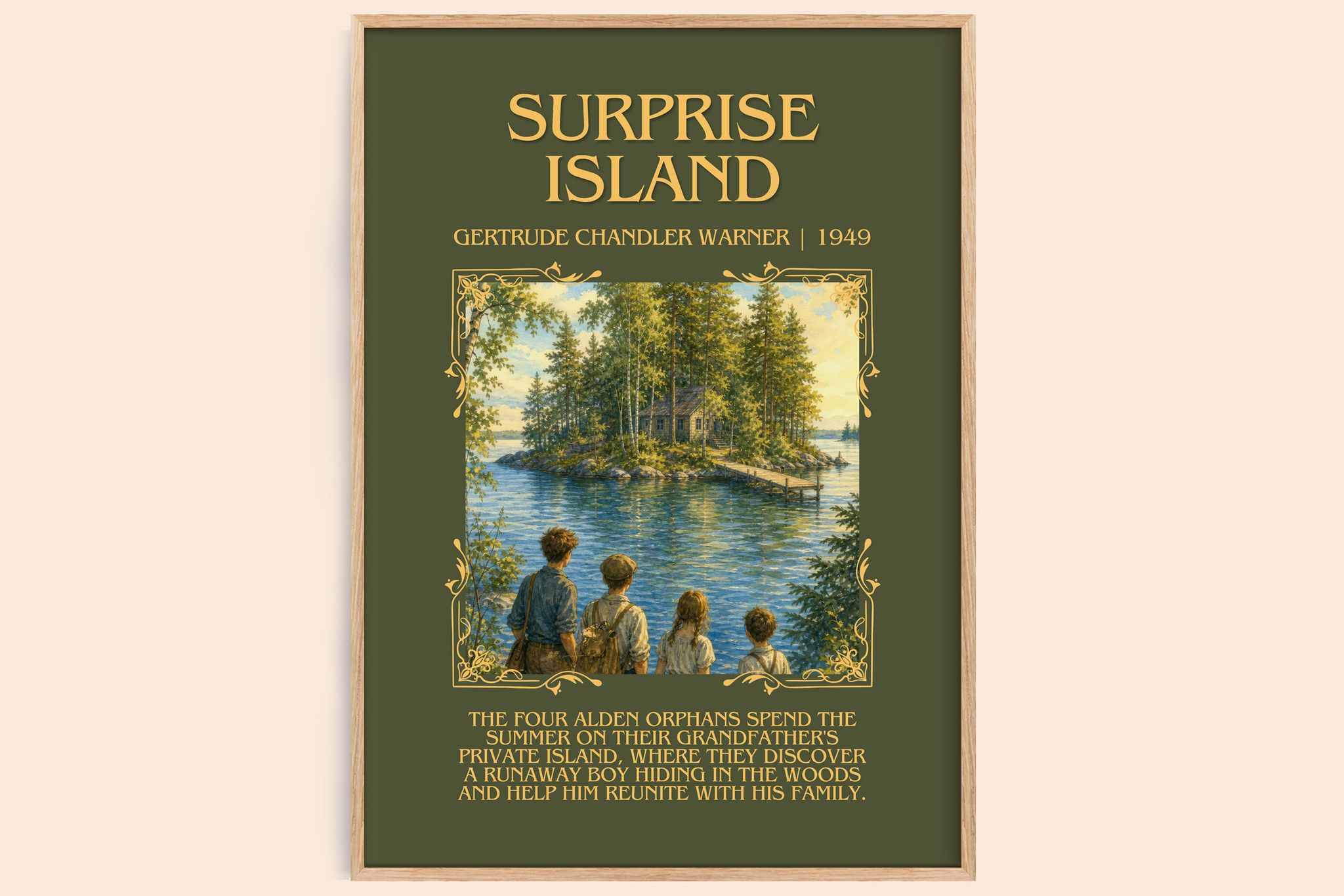 Surprise Island Minimalist Book Poster by Gertrude Chandler Warner