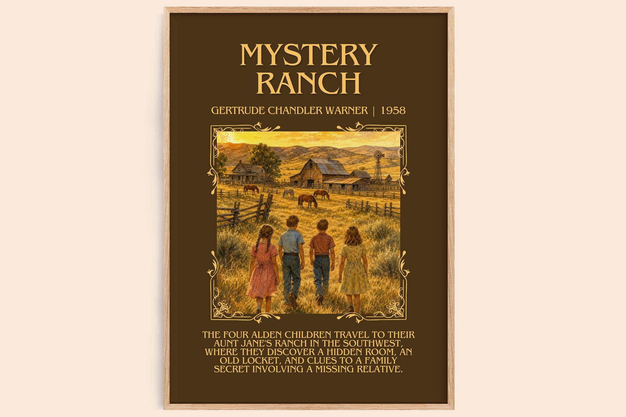 Mystery Ranch Minimalist Book Poster by Gertrude Chandler Warner