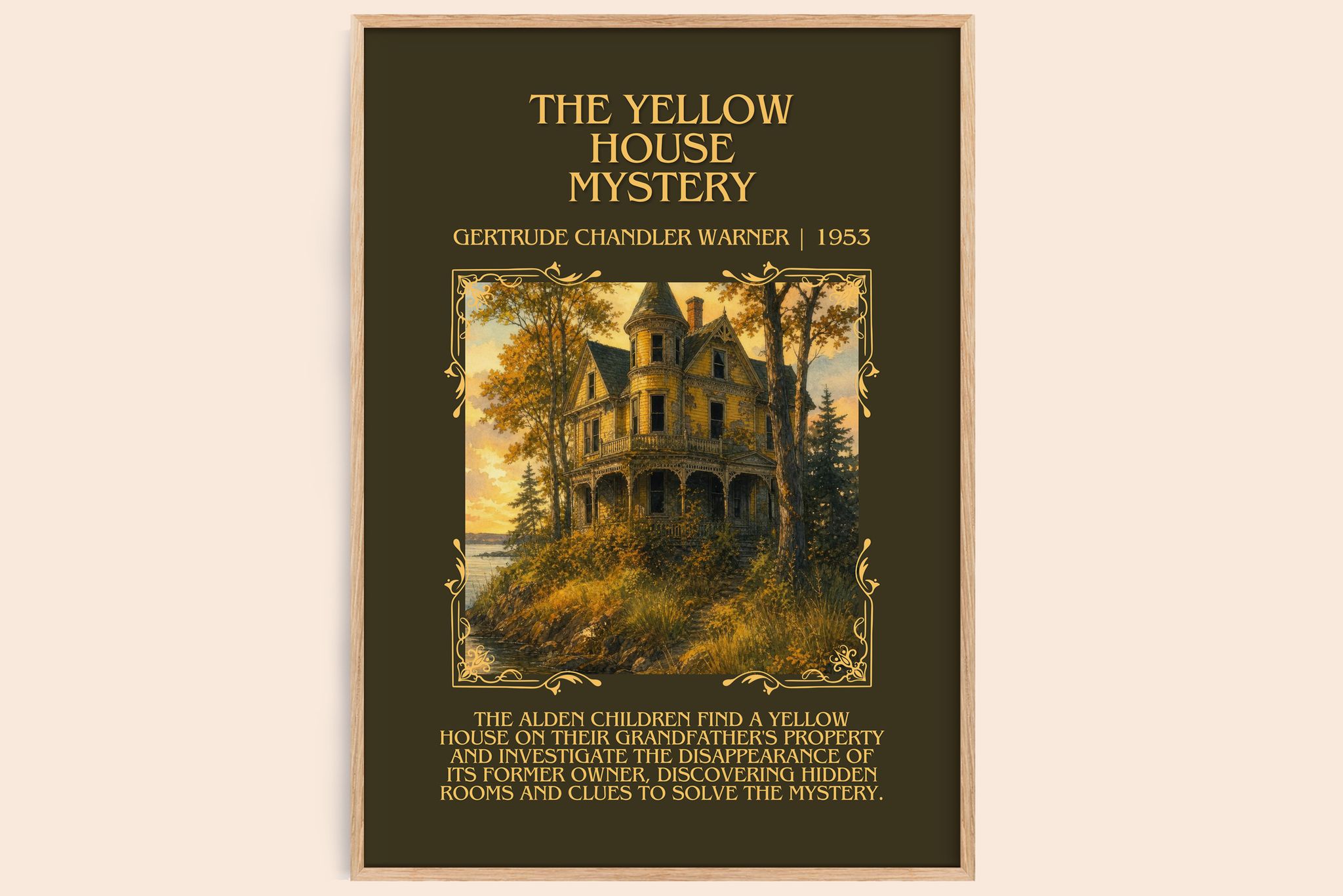 Yellow House Mystery Minimalist Book Poster by G. Warner