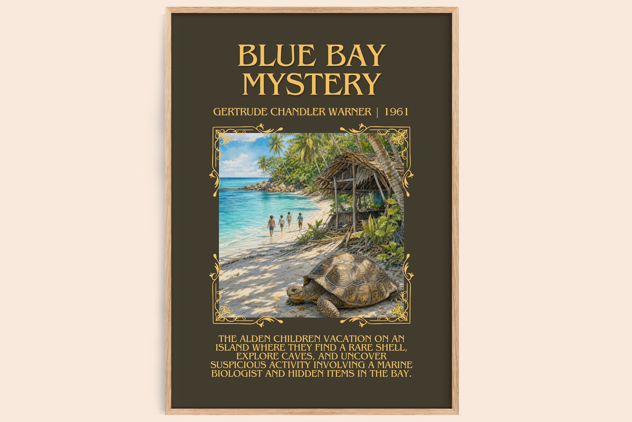 Blue Bay Mystery Minimalist Book Poster by Gertrude Chandler Warner