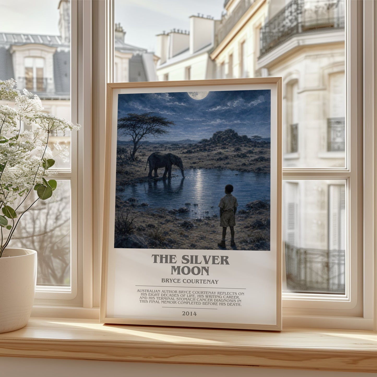 The Silver Moon bookish poster colour and style options – Bryce Courtenay book art