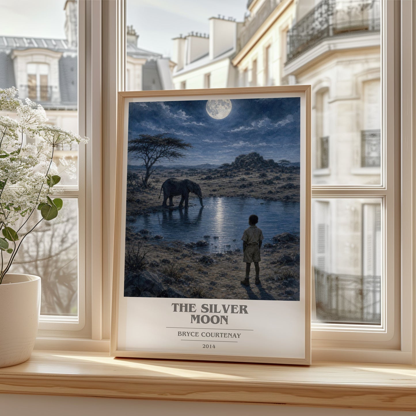 The Silver Moon book cover poster colour and style options – Bryce Courtenay book art