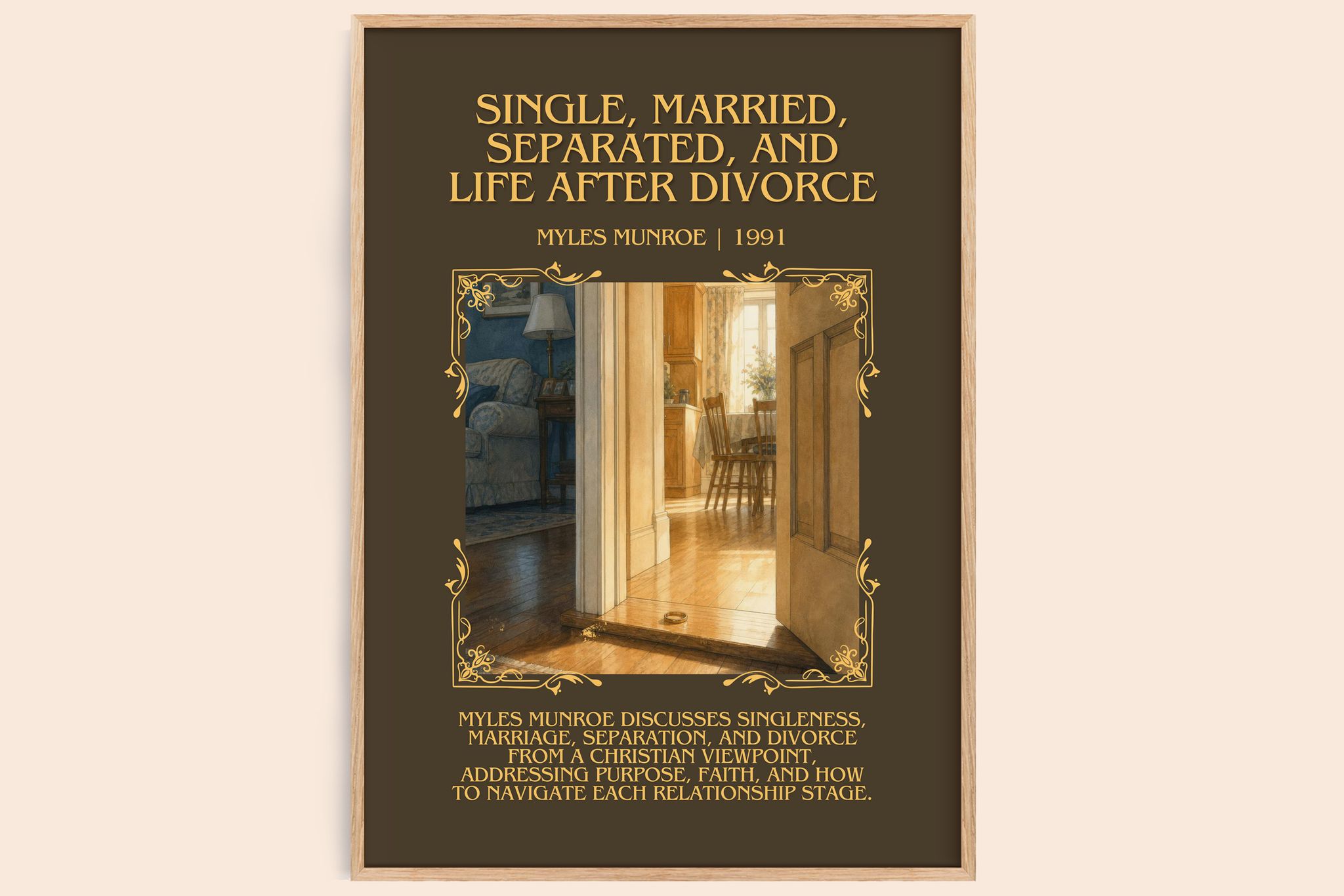 Single, married, separated, and life after divorce Minimalist Book Poster by Myles Munroe